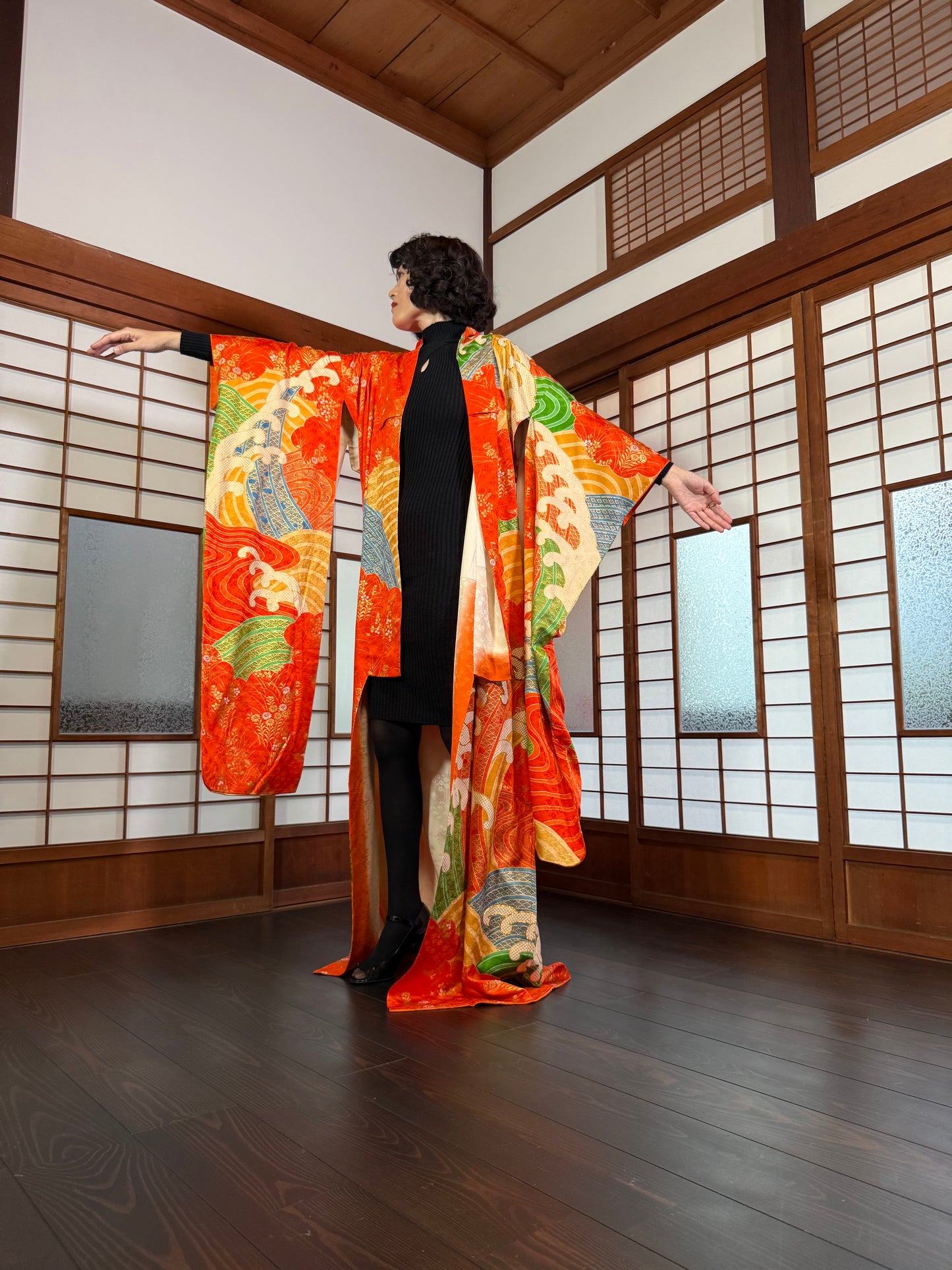Redefining the Vintage Furisode Collection "shu, gold, nami"