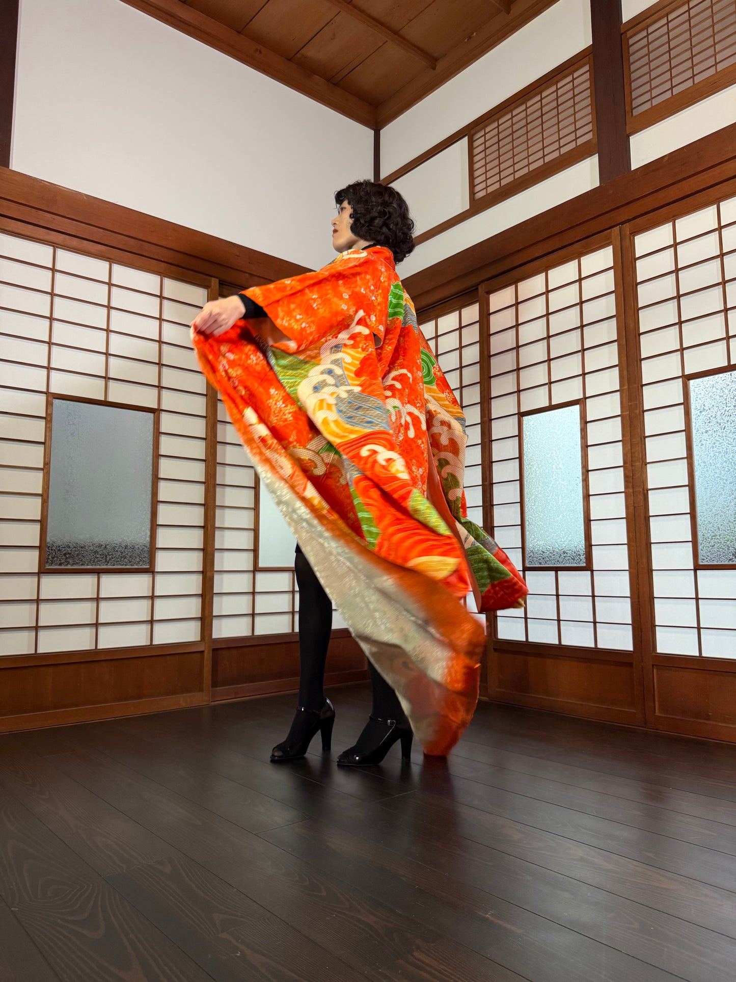 Redefining the Vintage Furisode Collection "shu, gold, nami"