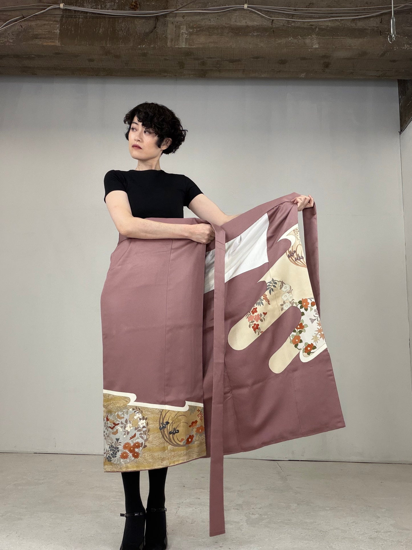 IROTOME SKIRT UPCYCLED FROM JAPANESE KIMONO "IRO134"