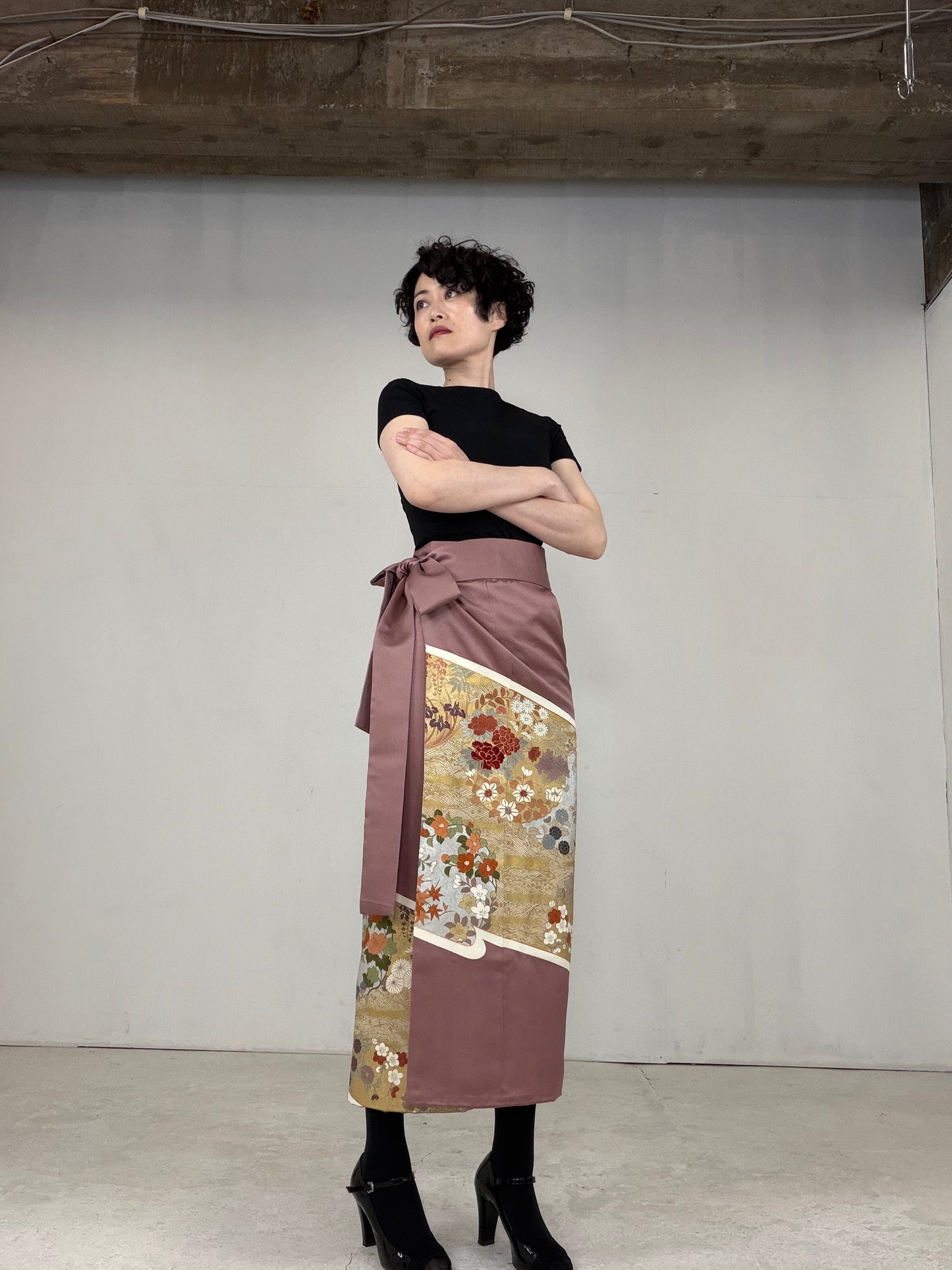 IROTOME SKIRT UPCYCLED FROM JAPANESE KIMONO "IRO134"