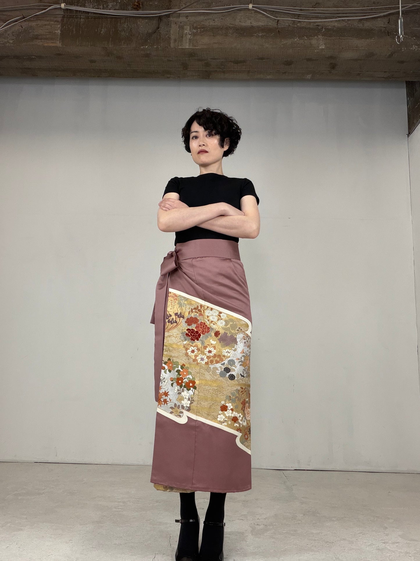 IROTOME SKIRT UPCYCLED FROM JAPANESE KIMONO "IRO134"