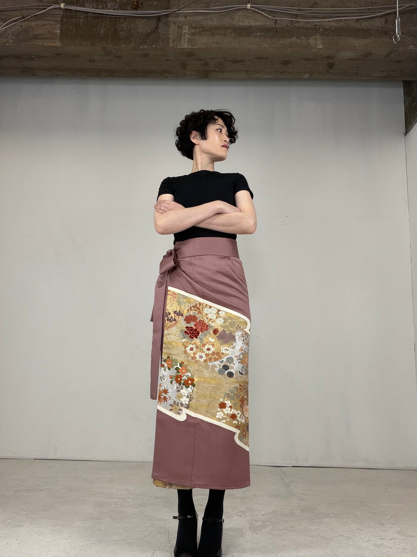 IROTOME SKIRT UPCYCLED FROM JAPANESE KIMONO "IRO134"