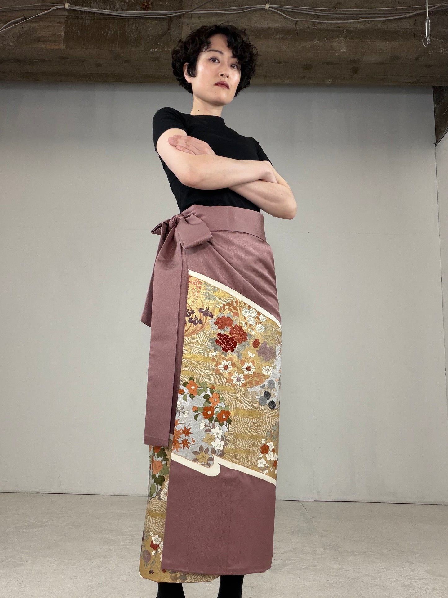 IROTOME SKIRT UPCYCLED FROM JAPANESE KIMONO "IRO134"