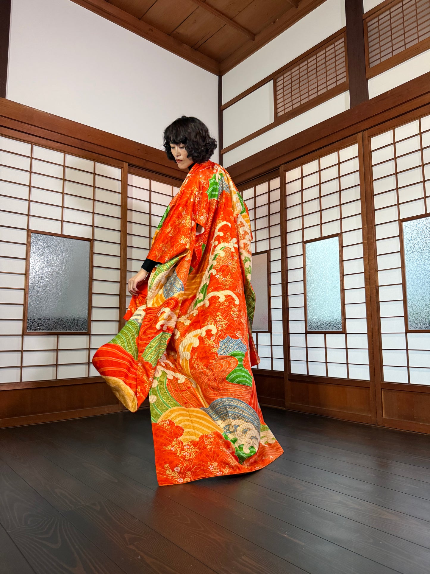 Redefining the Vintage Furisode Collection "shu, gold, nami"