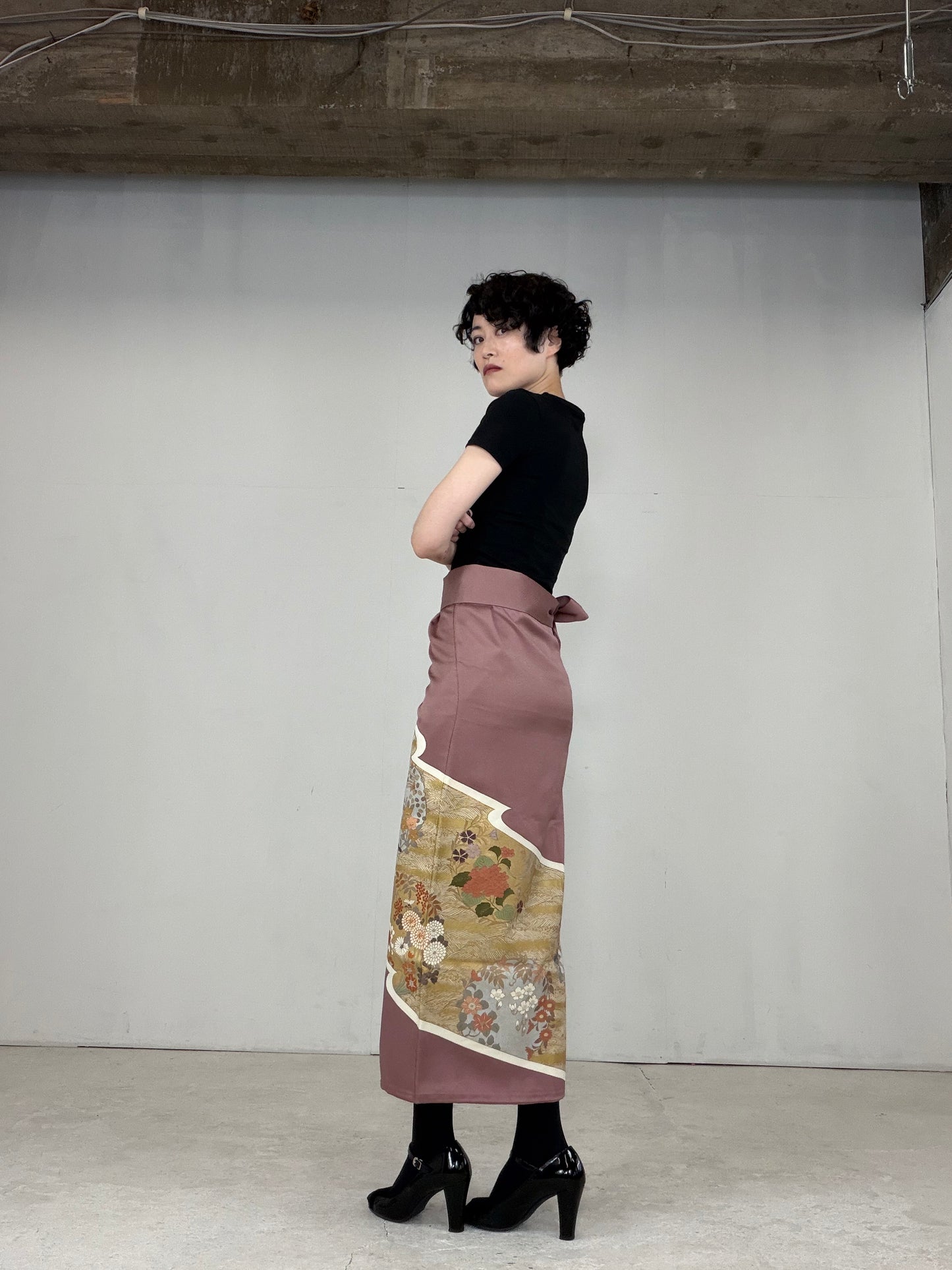 IROTOME SKIRT UPCYCLED FROM JAPANESE KIMONO "IRO134"