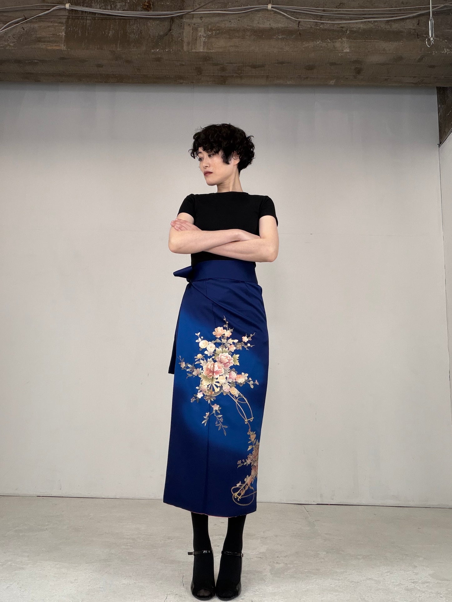 IROTOME SKIRT UPCYCLED FROM JAPANESE KIMONO "IRO133"