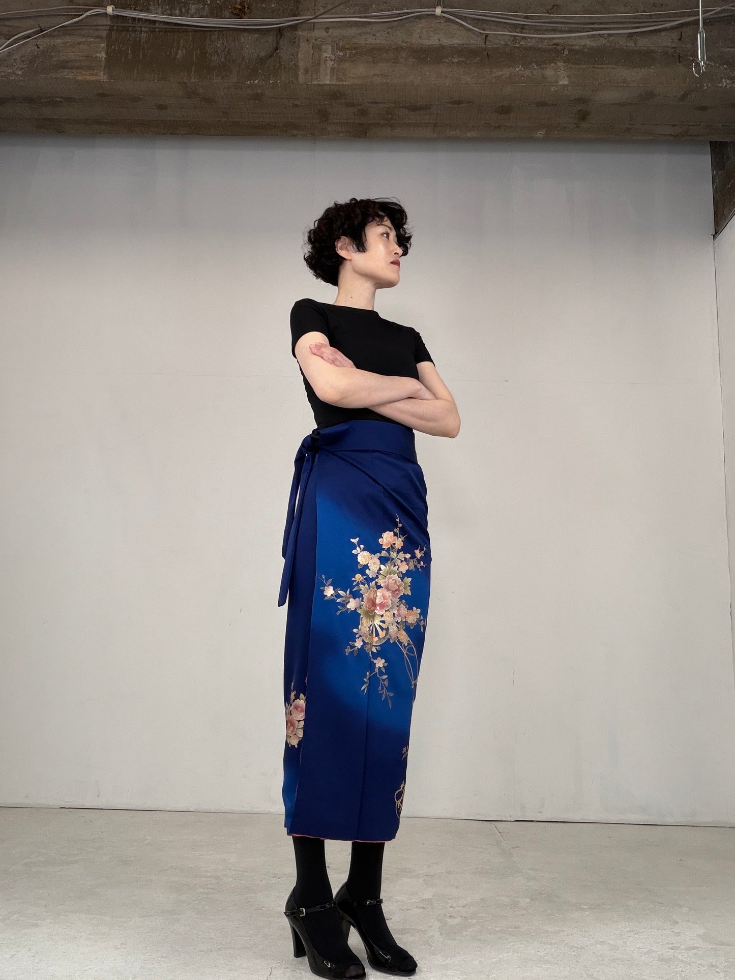 IROTOME SKIRT UPCYCLED FROM JAPANESE KIMONO "IRO133"