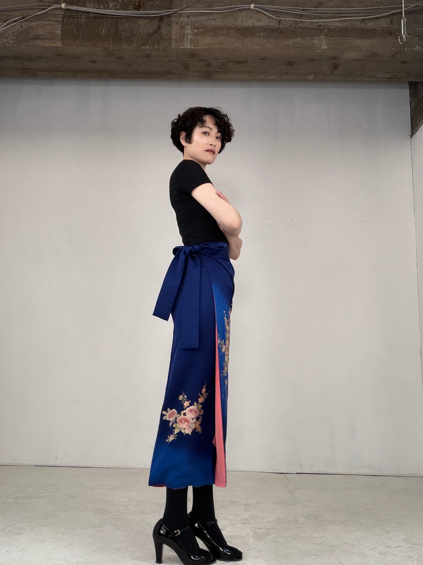 IROTOME SKIRT UPCYCLED FROM JAPANESE KIMONO "IRO133"