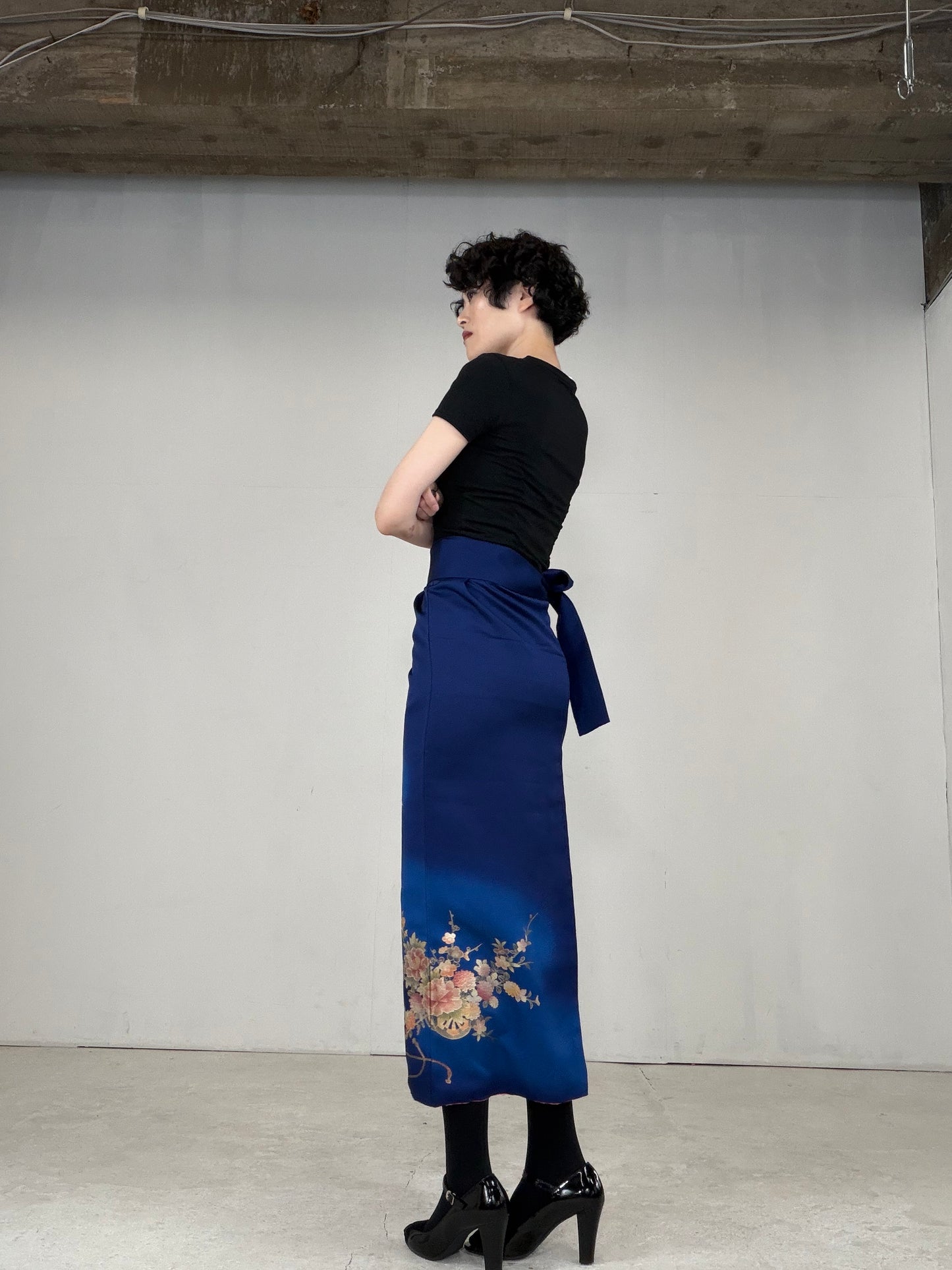 IROTOME SKIRT UPCYCLED FROM JAPANESE KIMONO "IRO133"