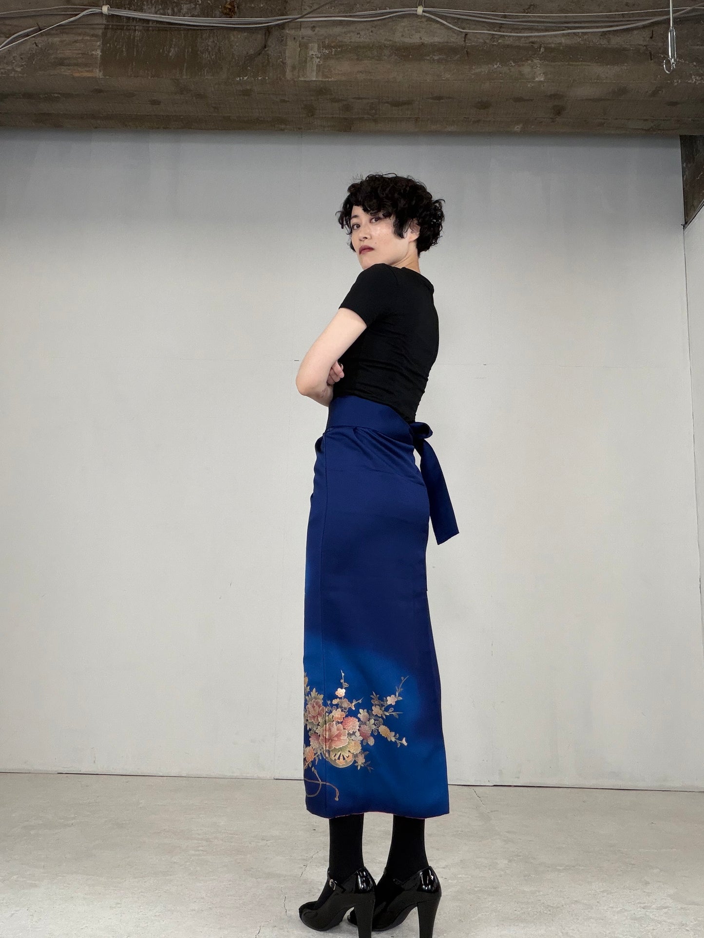 IROTOME SKIRT UPCYCLED FROM JAPANESE KIMONO "IRO133"