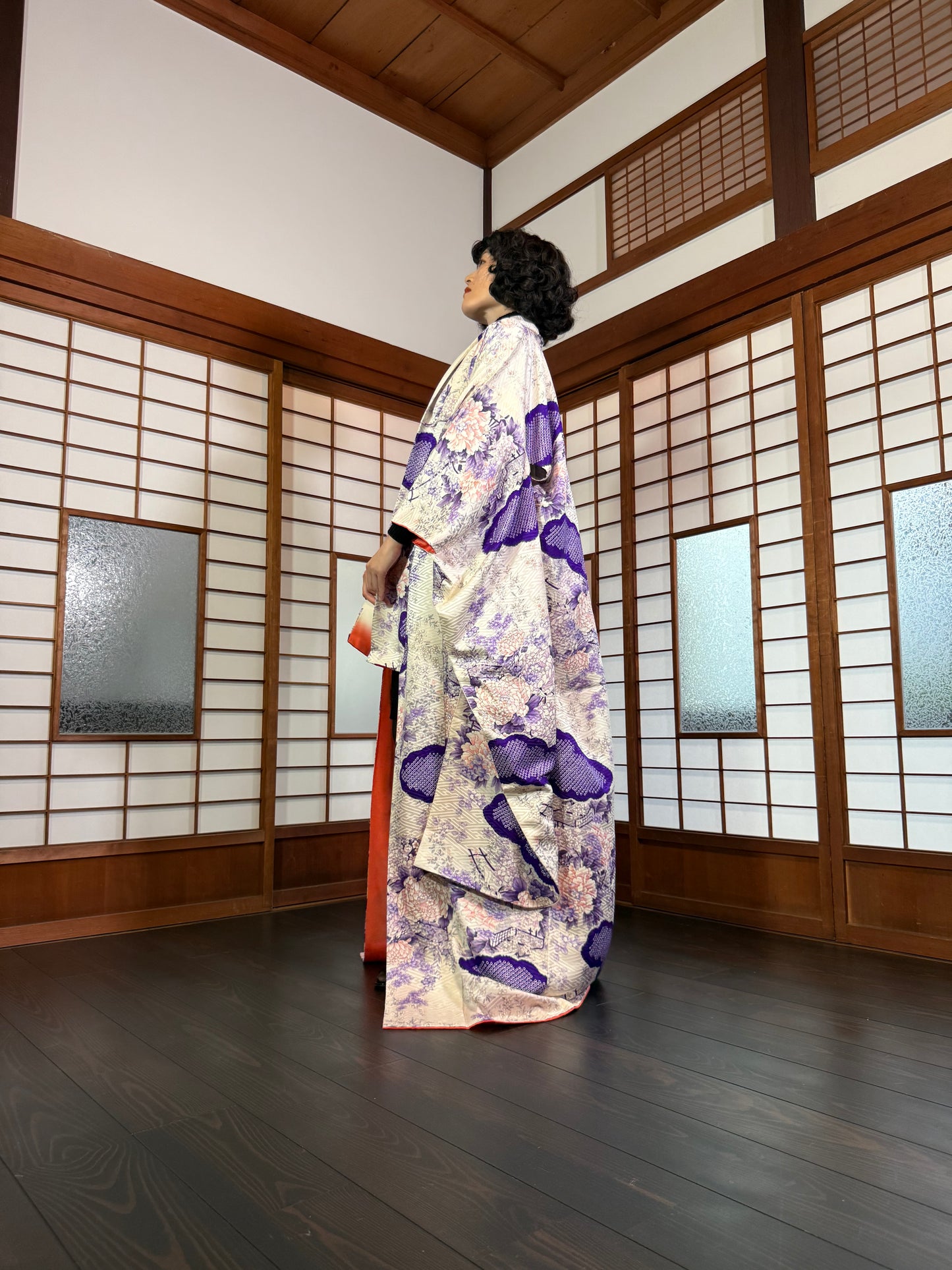 Redefining the Vintage Furisode Collection "white, purple"
