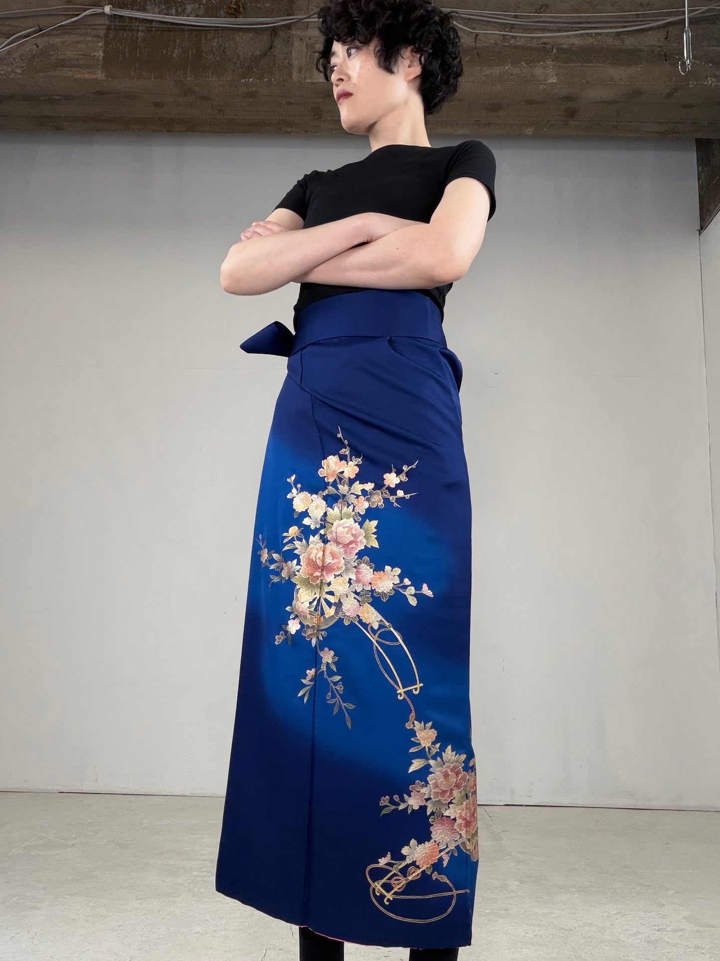 IROTOME SKIRT UPCYCLED FROM JAPANESE KIMONO "IRO133"
