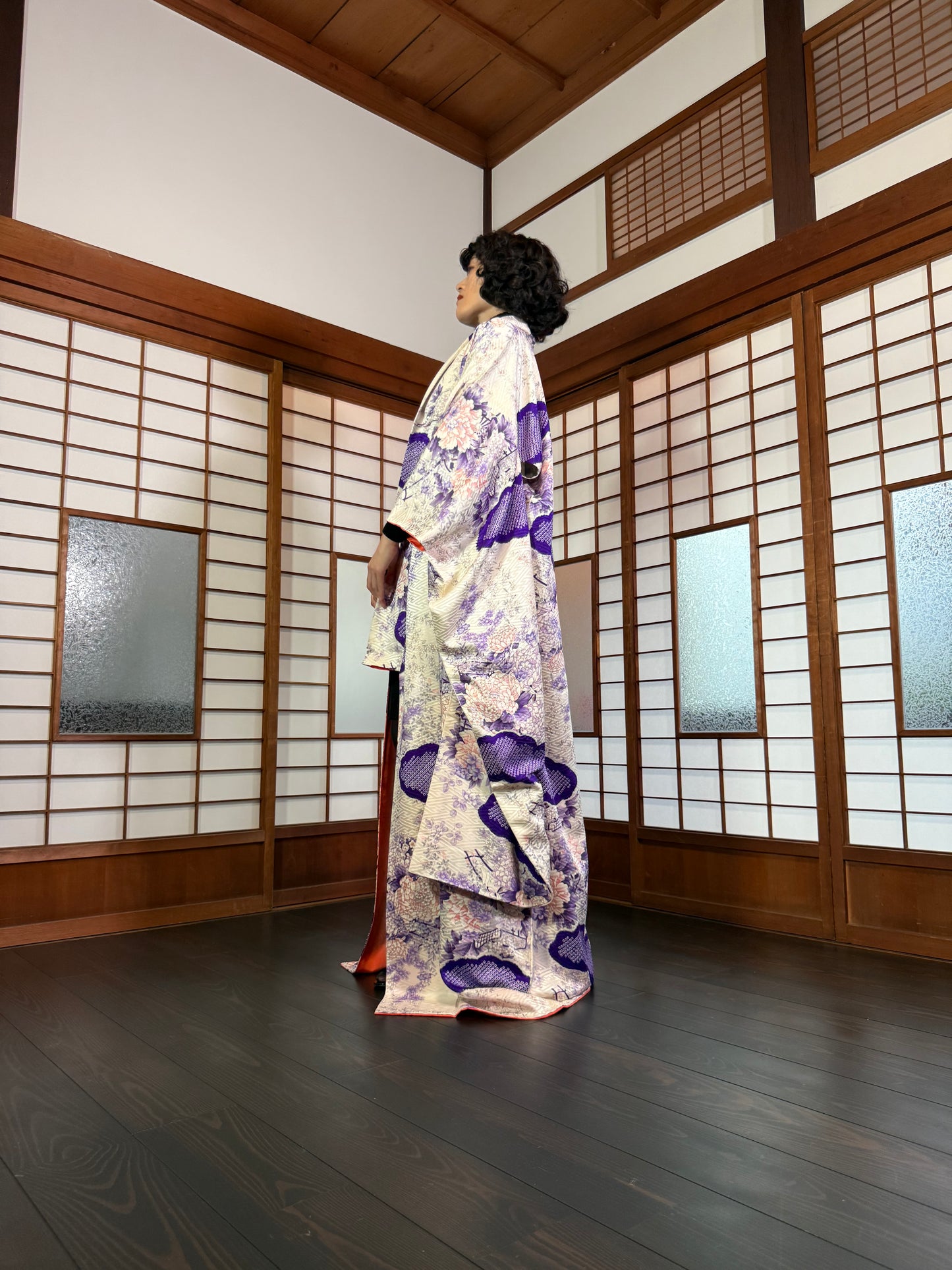 Redefining the Vintage Furisode Collection "white, purple"