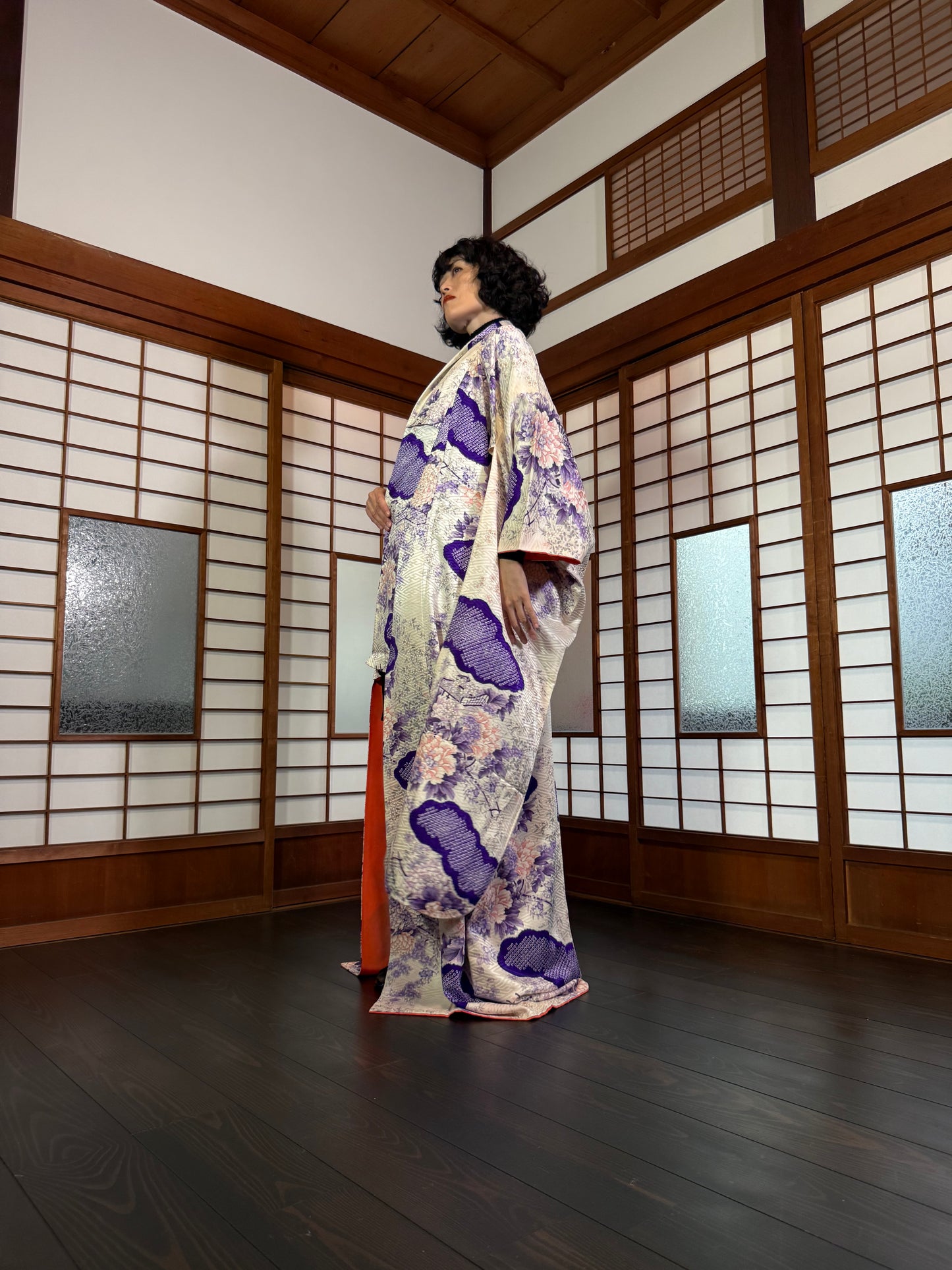 Redefining the Vintage Furisode Collection "white, purple"