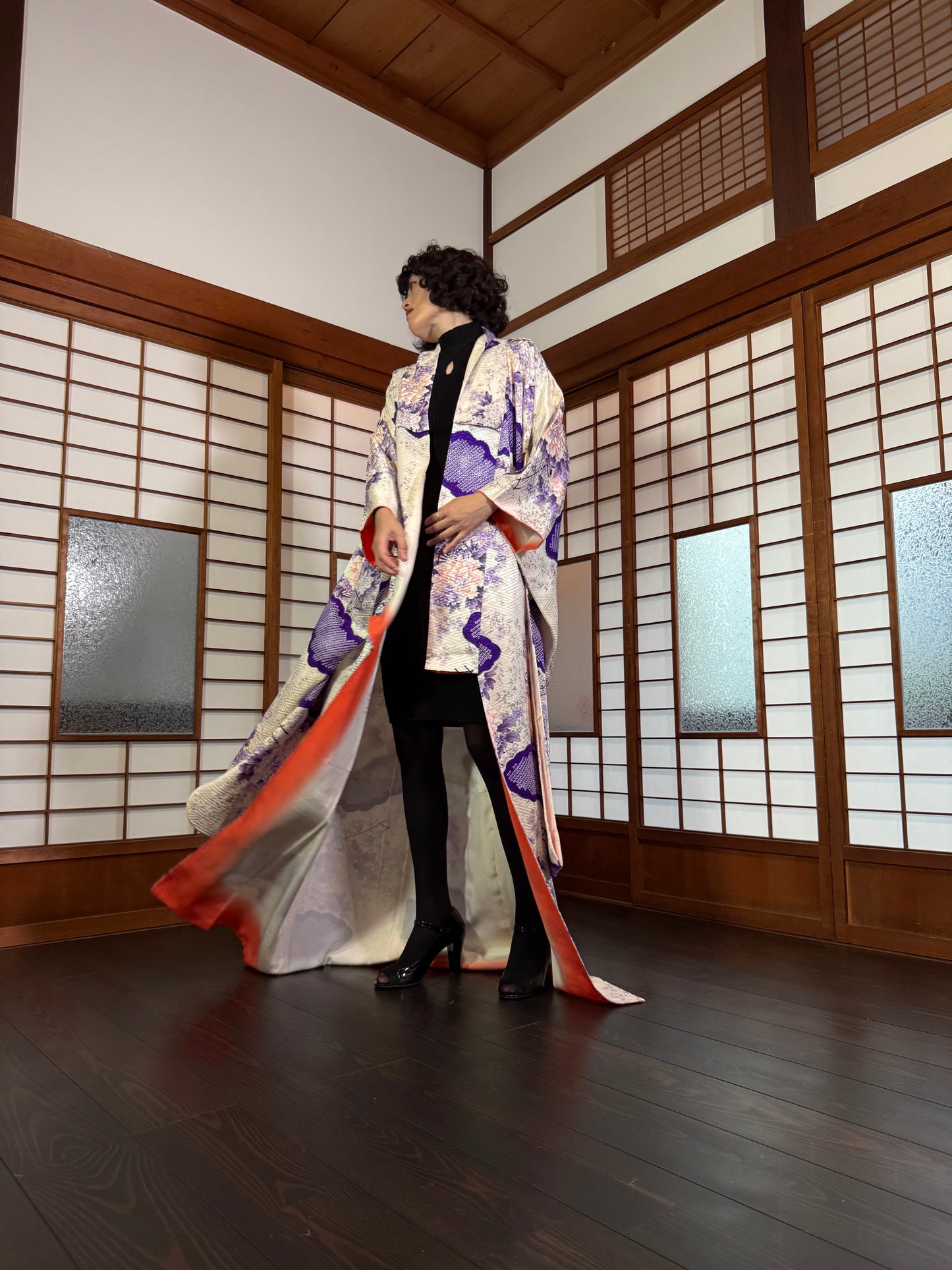 Redefining the Vintage Furisode Collection "white, purple"