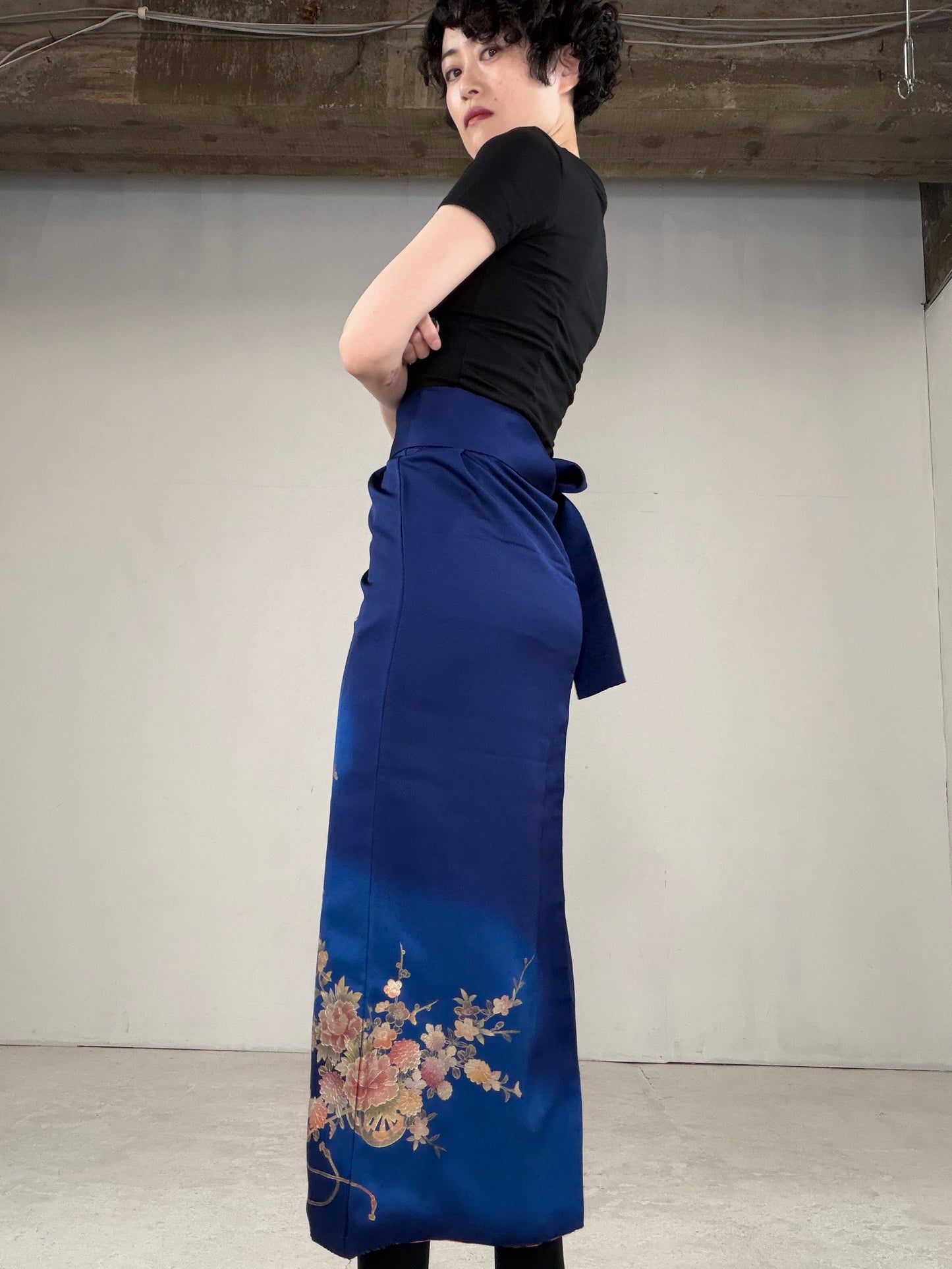 IROTOME SKIRT UPCYCLED FROM JAPANESE KIMONO "IRO133"