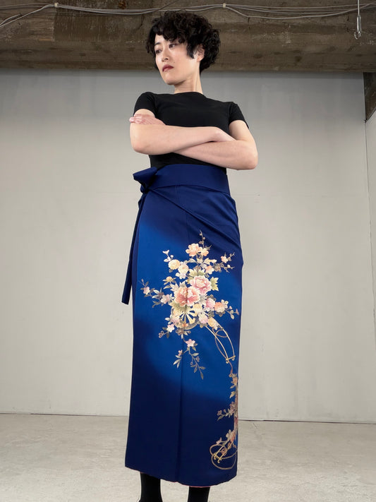 IROTOME SKIRT UPCYCLED FROM JAPANESE KIMONO "IRO133"