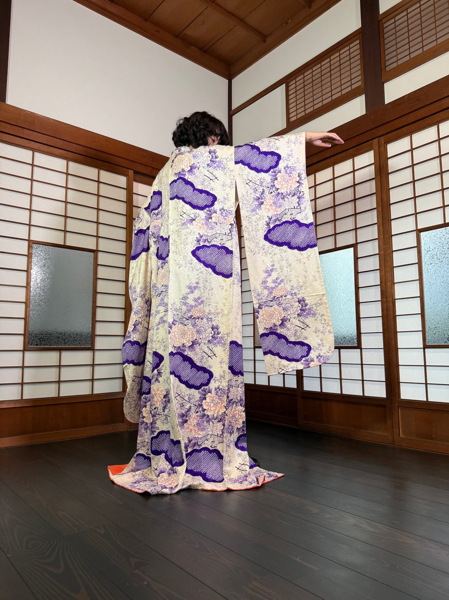 Redefining the Vintage Furisode Collection "white, purple"