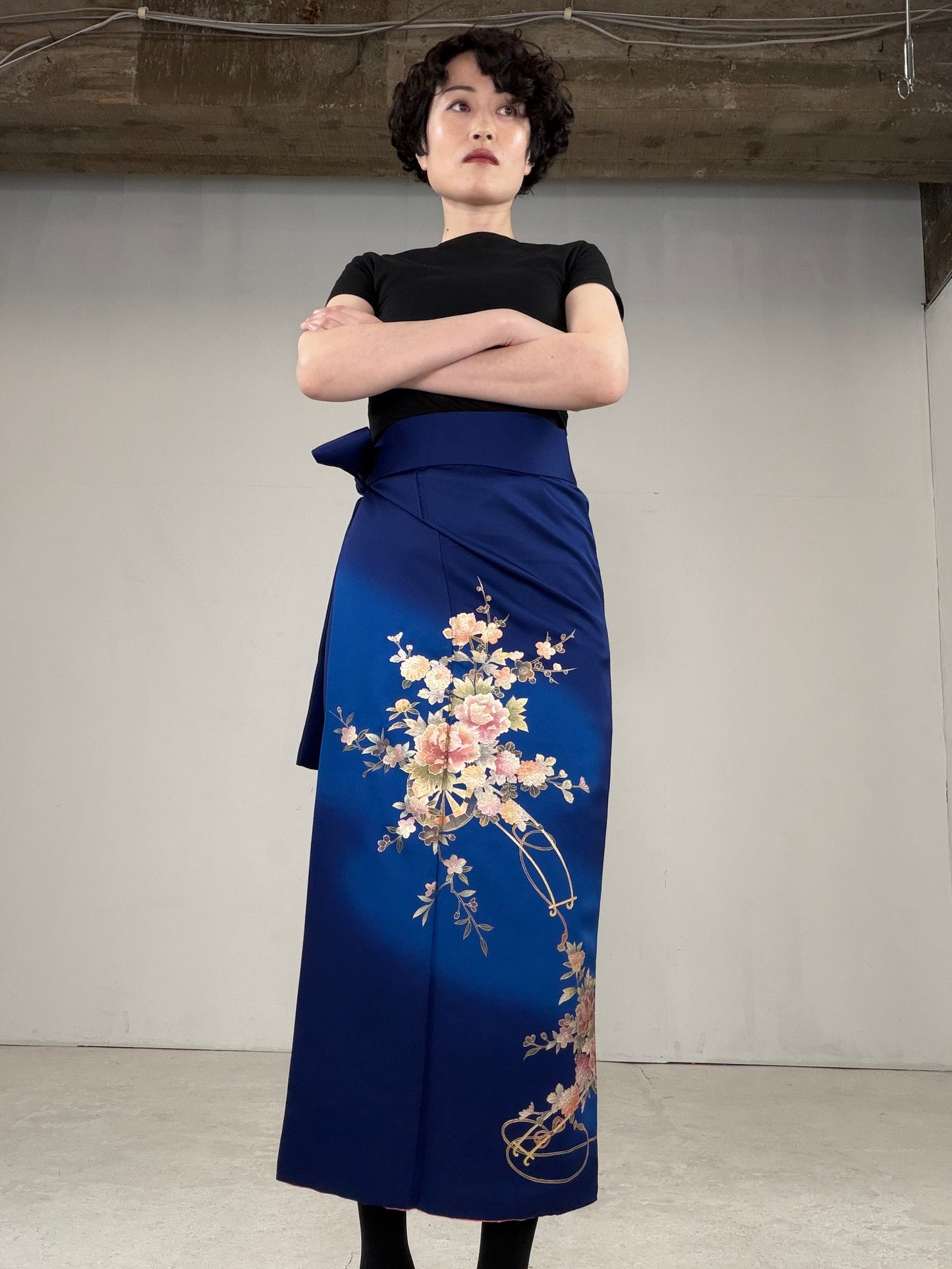 IROTOME SKIRT UPCYCLED FROM JAPANESE KIMONO "IRO133"