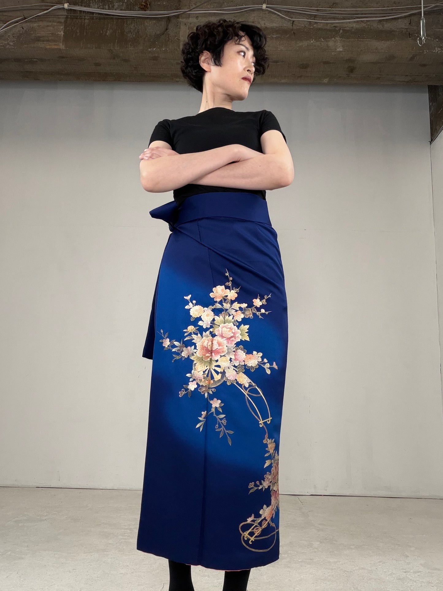 IROTOME SKIRT UPCYCLED FROM JAPANESE KIMONO "IRO133"