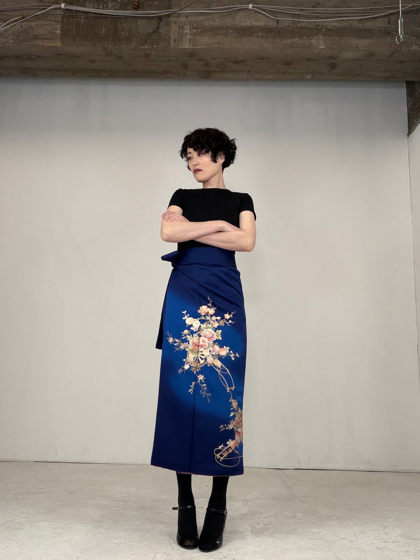 IROTOME SKIRT UPCYCLED FROM JAPANESE KIMONO "IRO133"