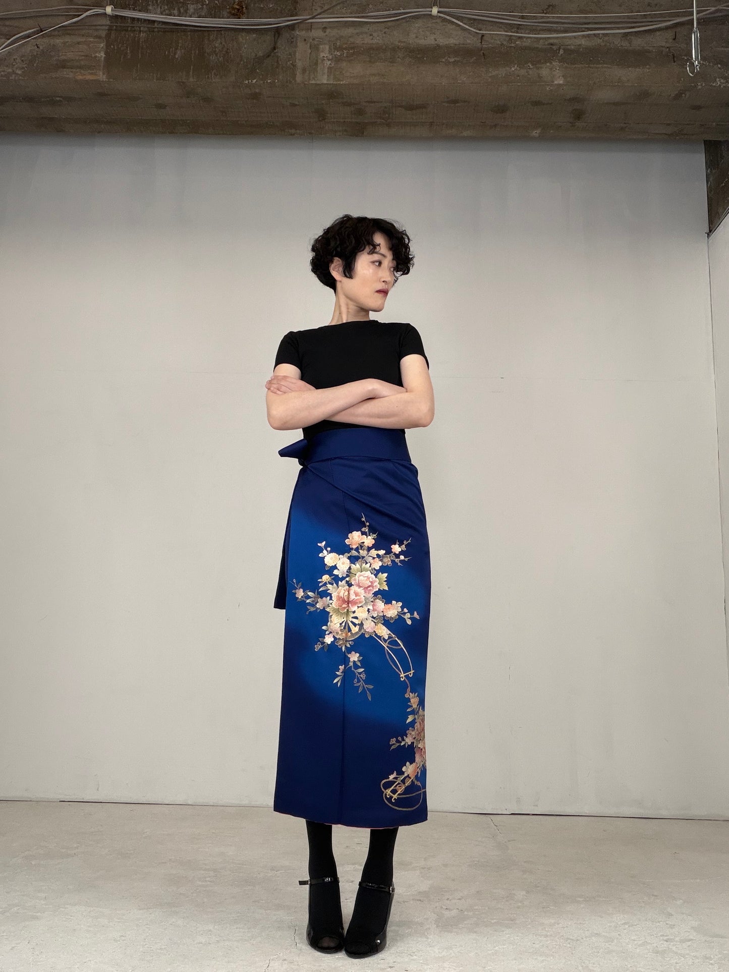 IROTOME SKIRT UPCYCLED FROM JAPANESE KIMONO "IRO133"