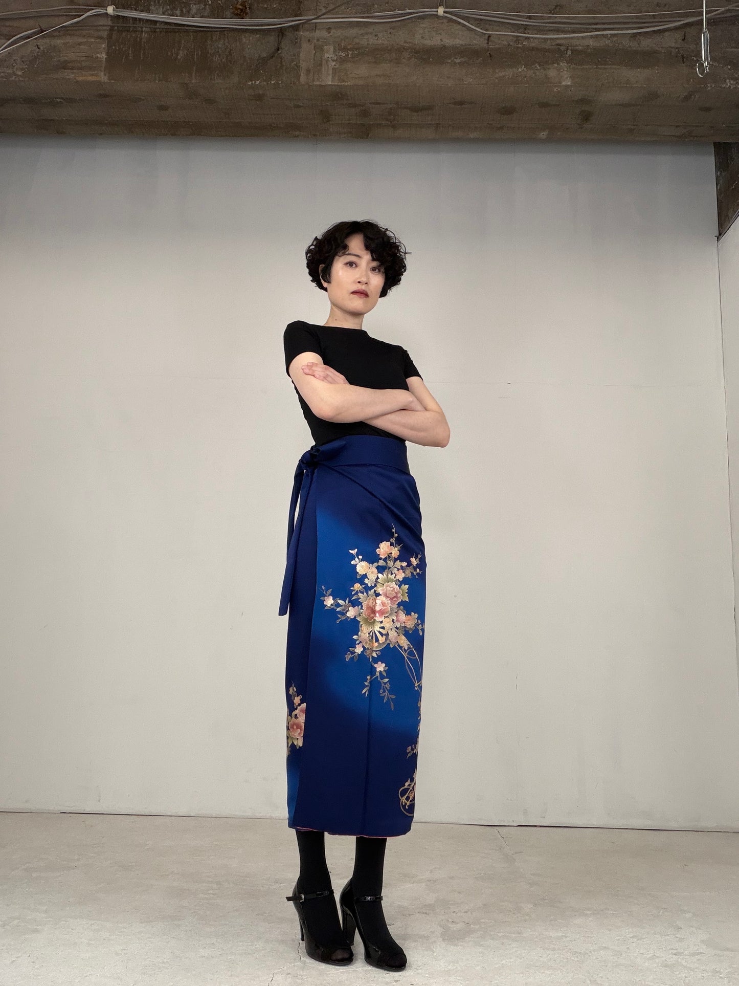 IROTOME SKIRT UPCYCLED FROM JAPANESE KIMONO "IRO133"