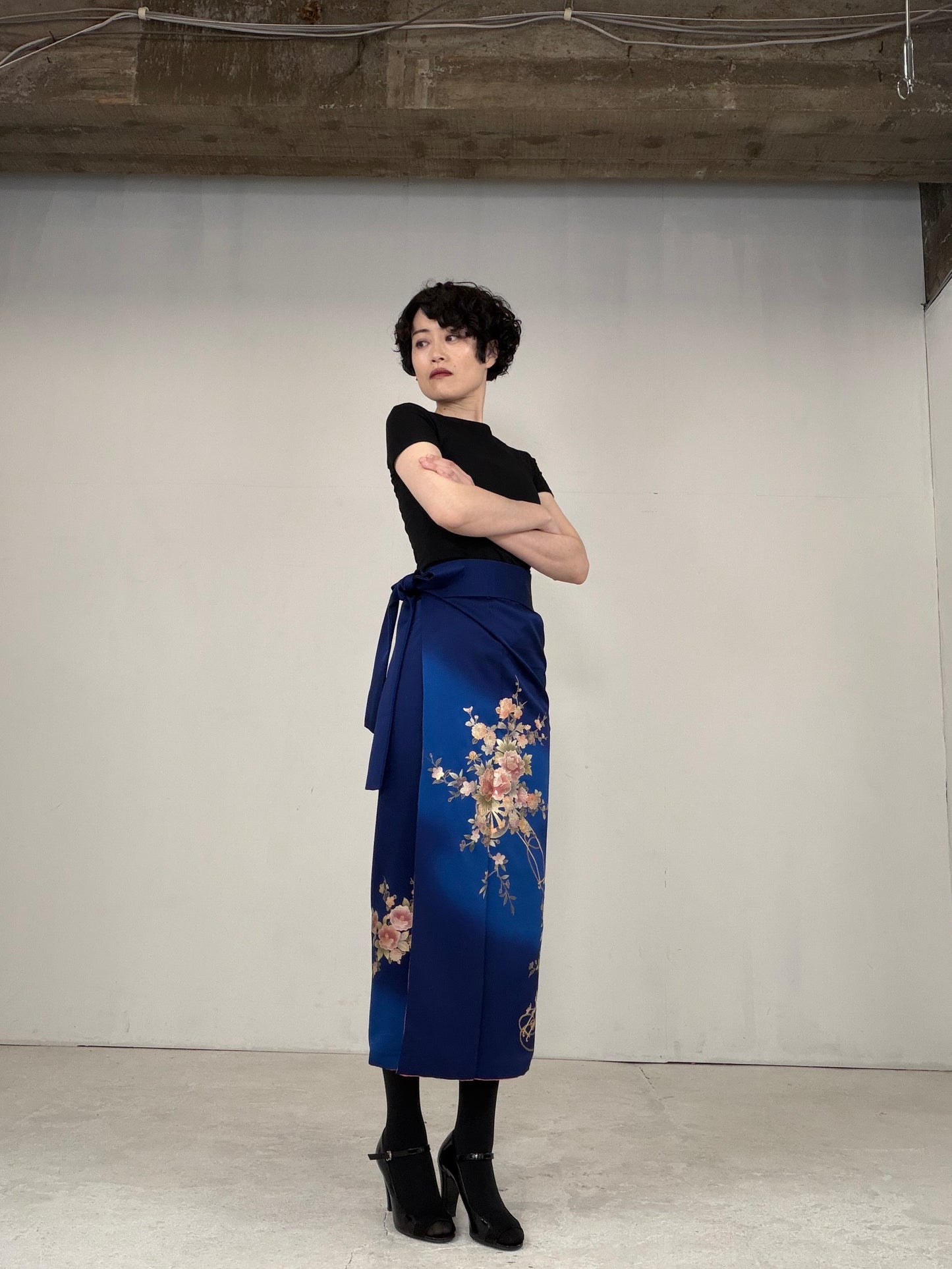IROTOME SKIRT UPCYCLED FROM JAPANESE KIMONO "IRO133"