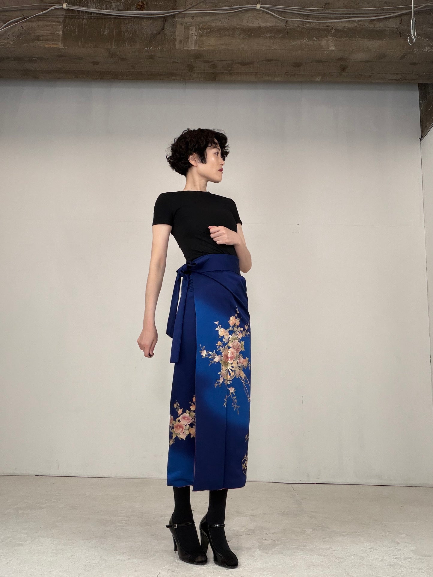 IROTOME SKIRT UPCYCLED FROM JAPANESE KIMONO "IRO133"