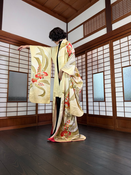 Redefining the Vintage Furisode Collection "kiiro, green"