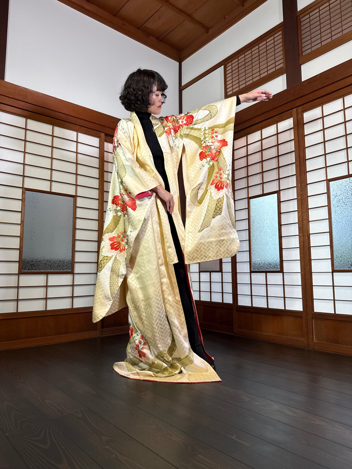 Redefining the Vintage Furisode Collection "kiiro, green"