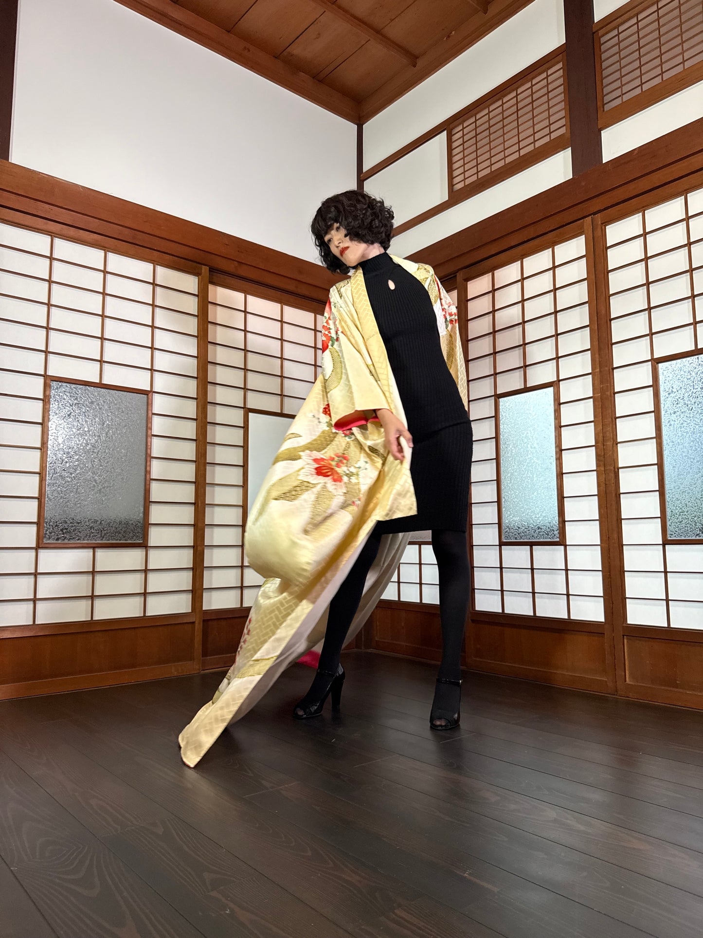 Redefining the Vintage Furisode Collection "kiiro, green"