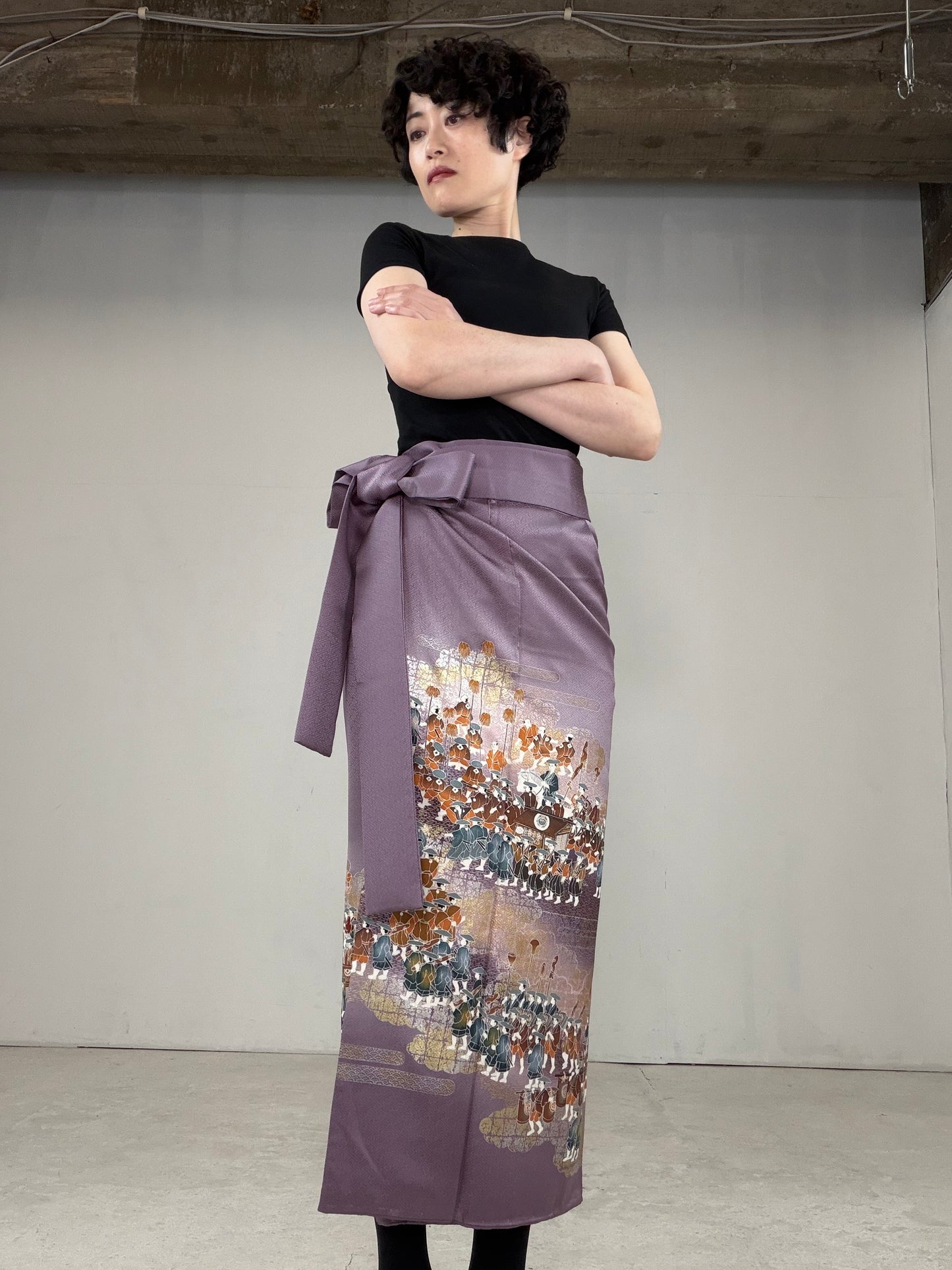 IROTOME SKIRT UPCYCLED FROM JAPANESE KIMONO "IRO132"