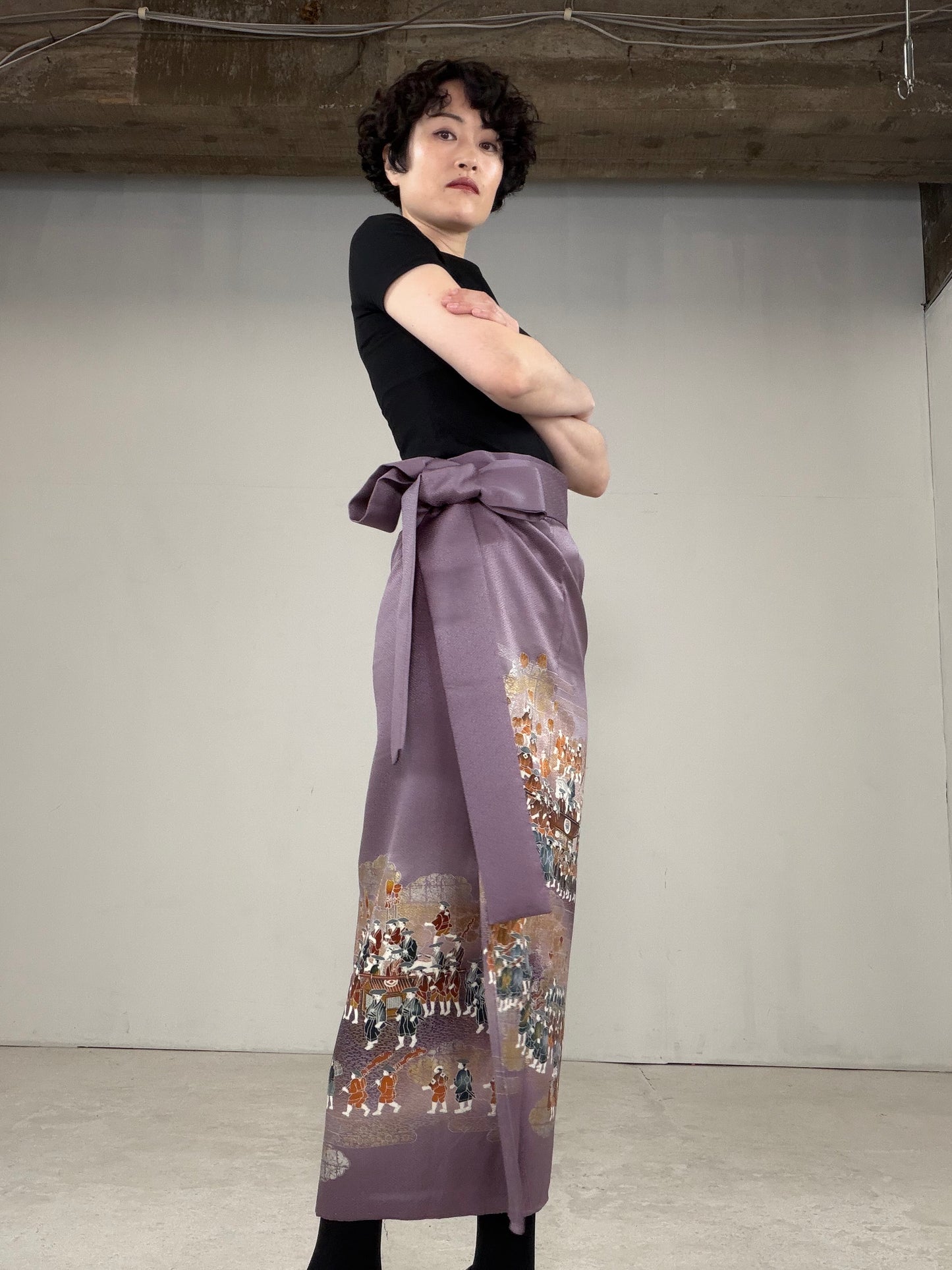 IROTOME SKIRT UPCYCLED FROM JAPANESE KIMONO "IRO132"