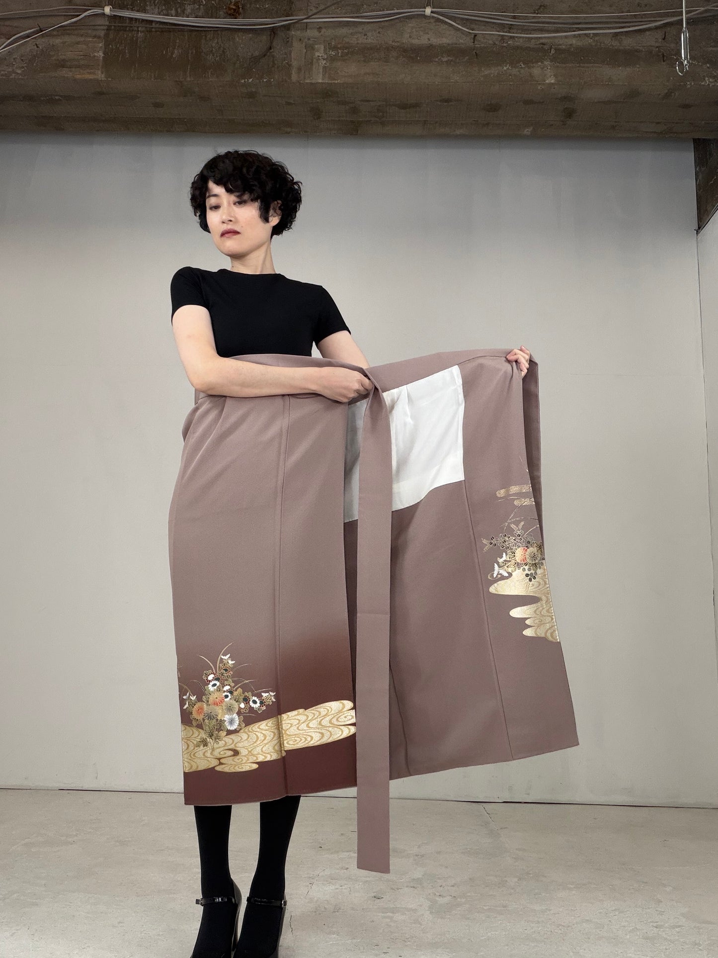 IROTOME SKIRT UPCYCLED FROM JAPANESE KIMONO "IRO131"