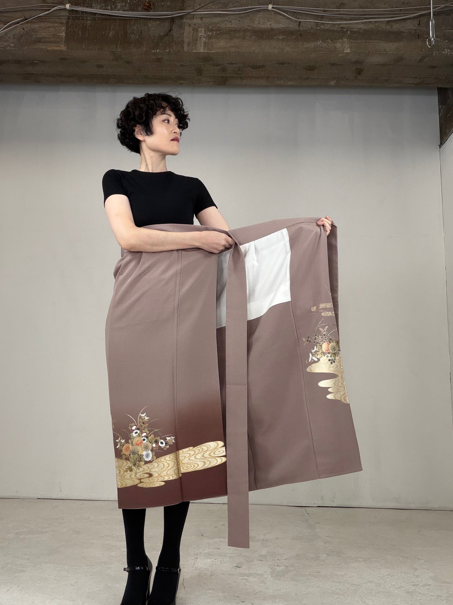 IROTOME SKIRT UPCYCLED FROM JAPANESE KIMONO "IRO131"