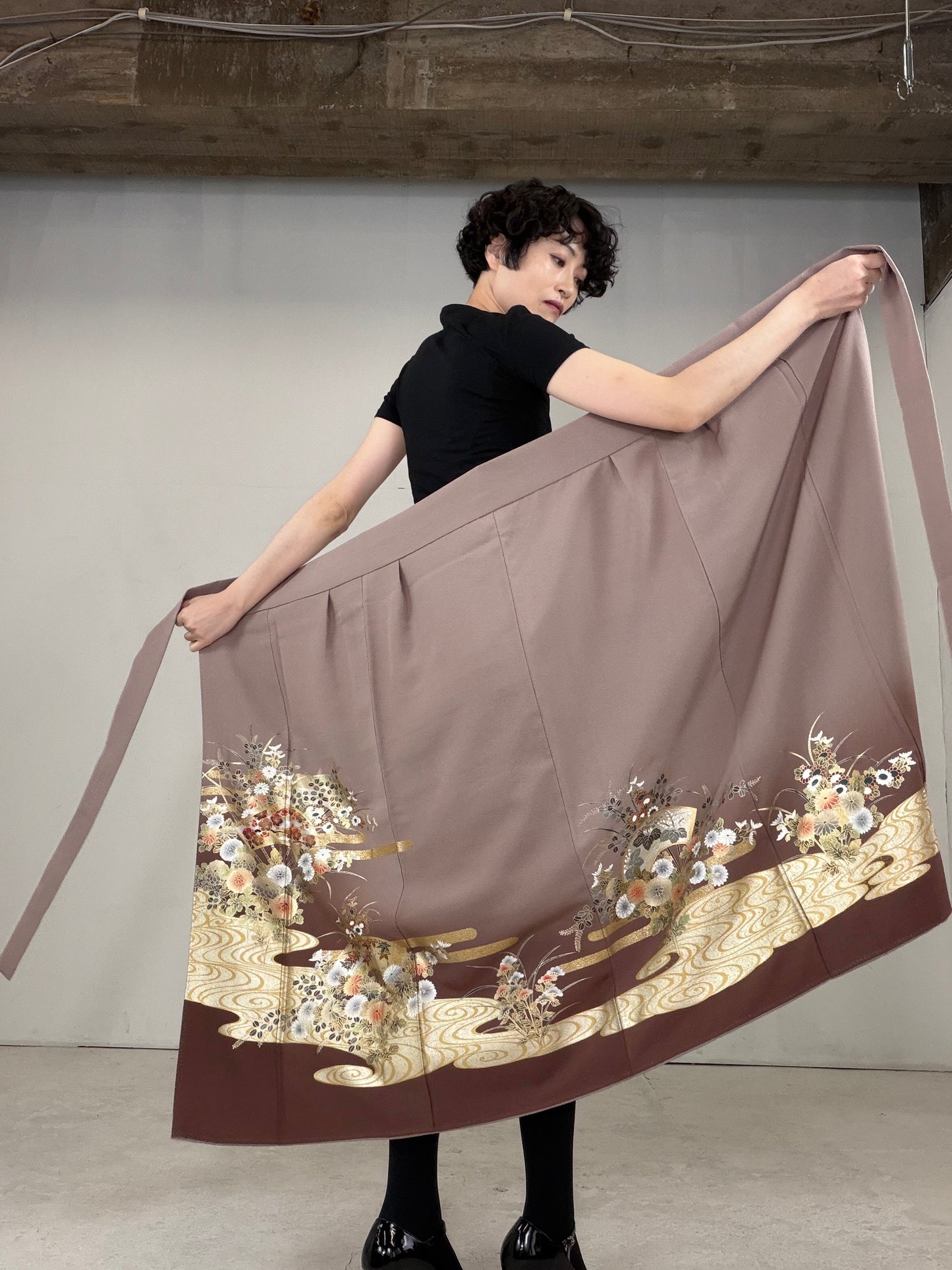 IROTOME SKIRT UPCYCLED FROM JAPANESE KIMONO "IRO131"