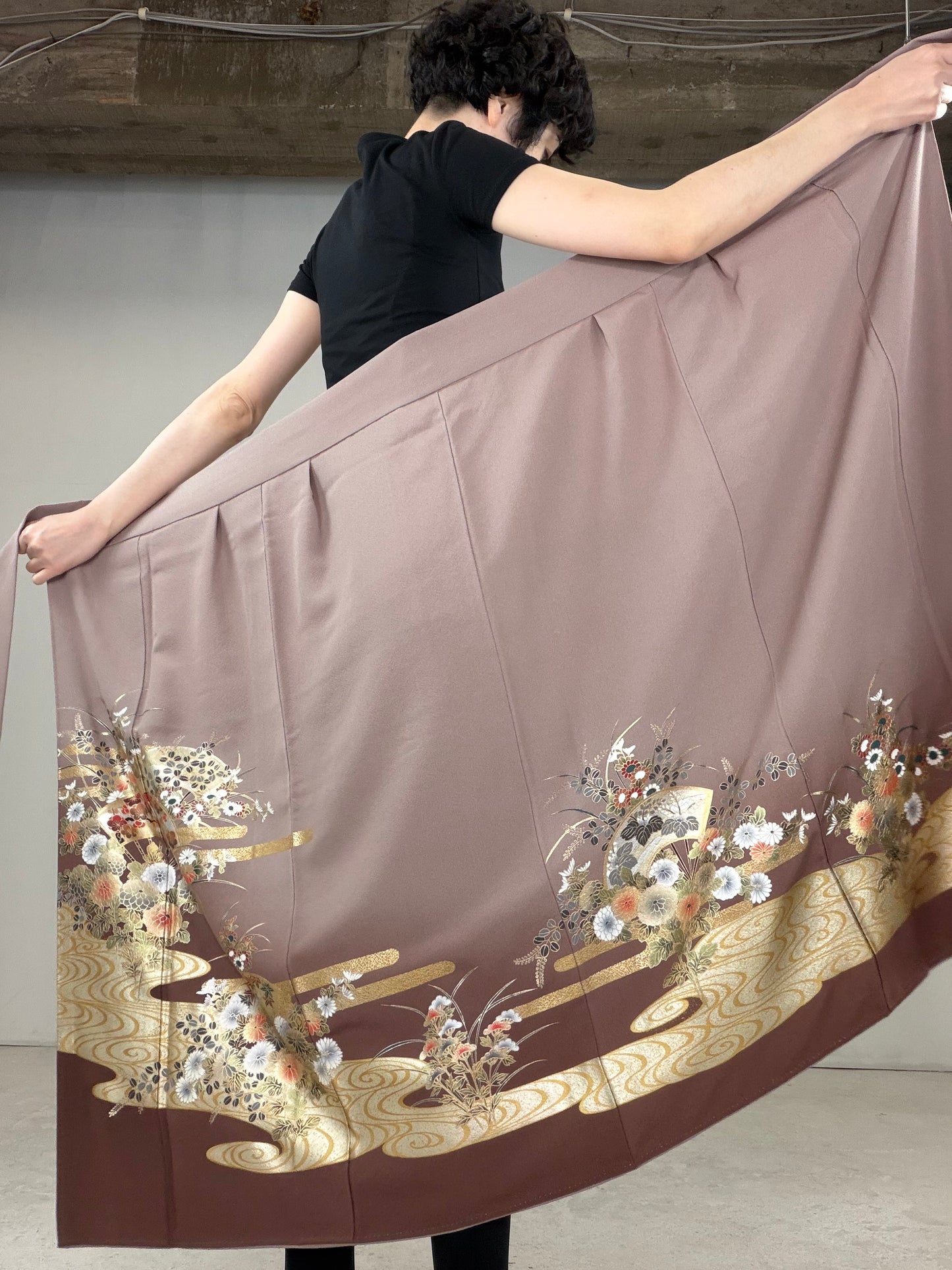 IROTOME SKIRT UPCYCLED FROM JAPANESE KIMONO "IRO131"