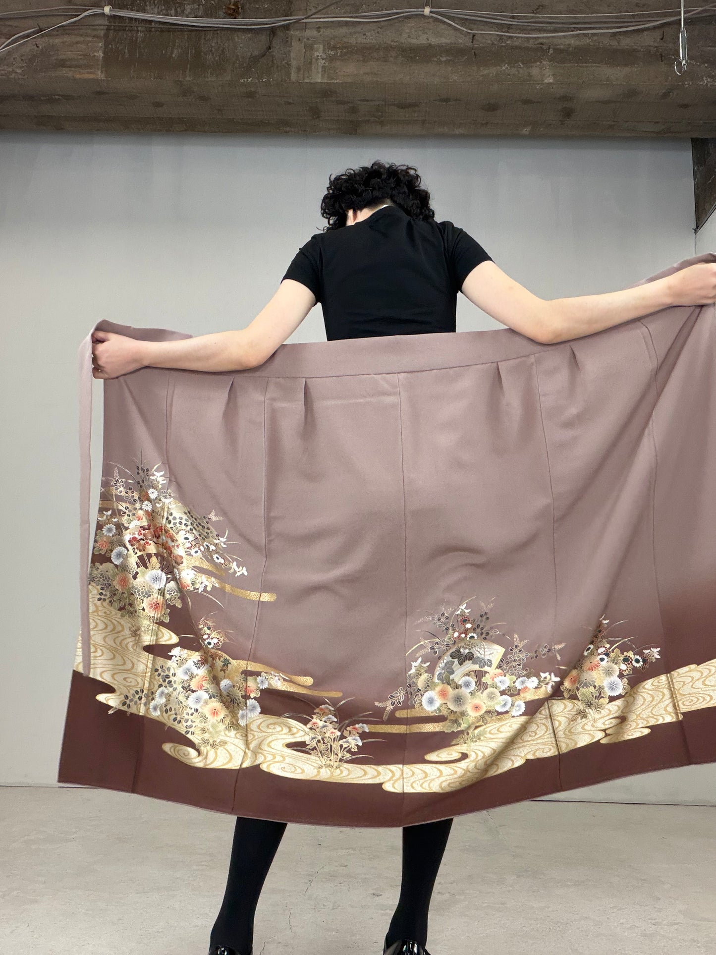 IROTOME SKIRT UPCYCLED FROM JAPANESE KIMONO "IRO131"
