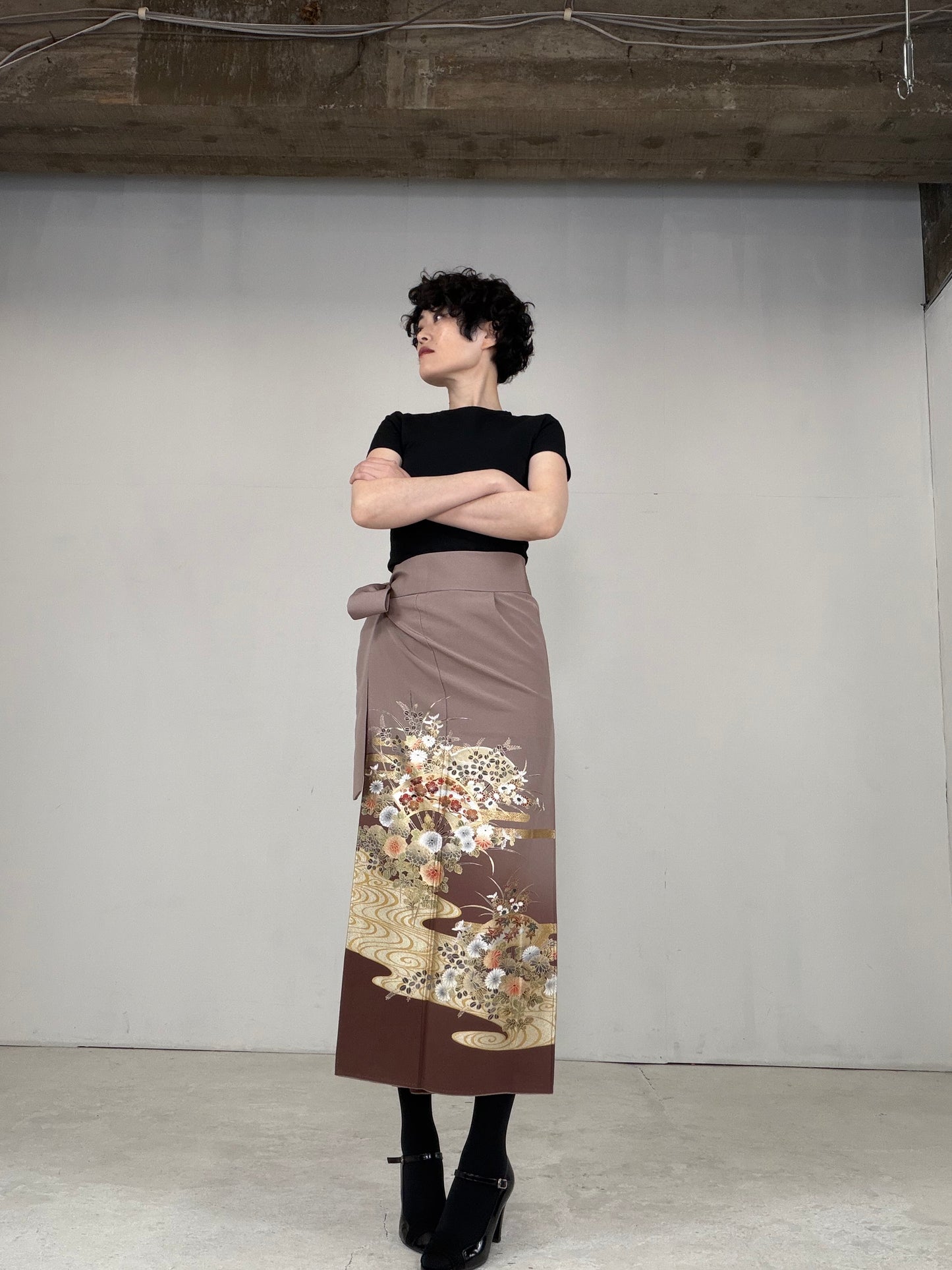 IROTOME SKIRT UPCYCLED FROM JAPANESE KIMONO "IRO131"