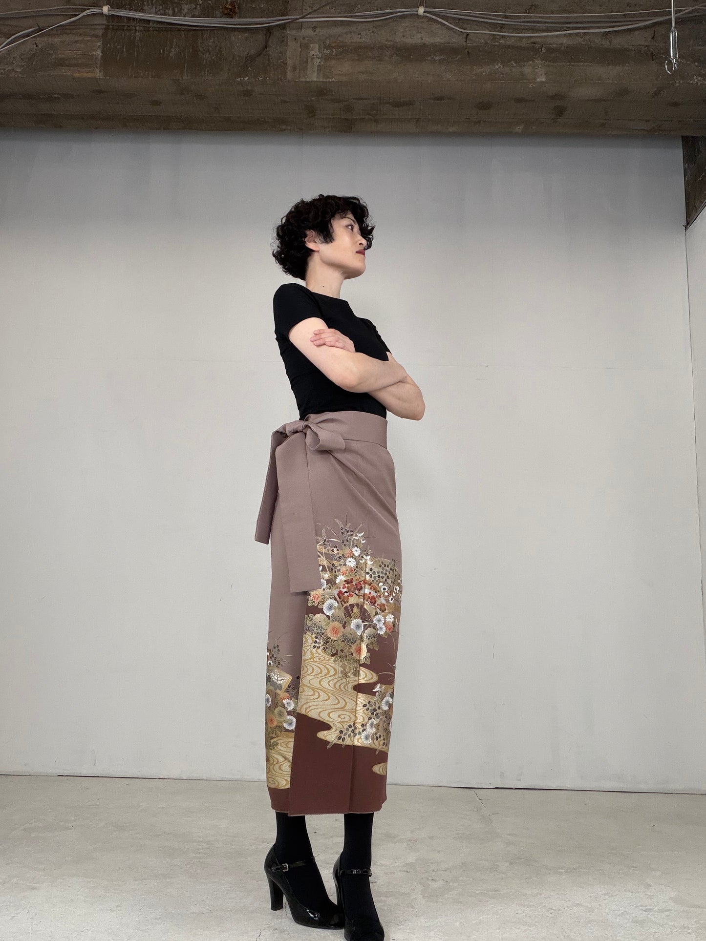 IROTOME SKIRT UPCYCLED FROM JAPANESE KIMONO "IRO131"