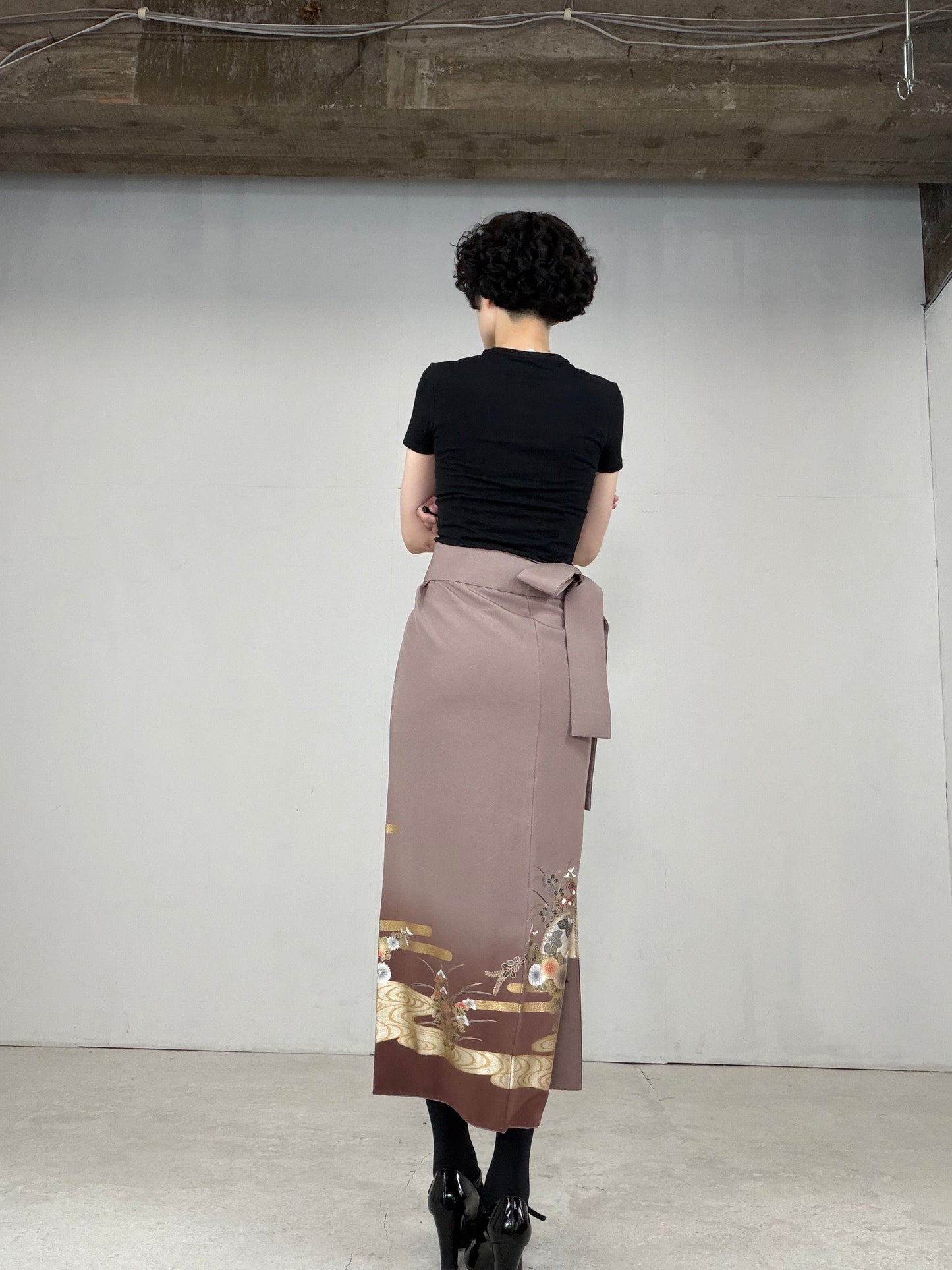 IROTOME SKIRT UPCYCLED FROM JAPANESE KIMONO "IRO131"