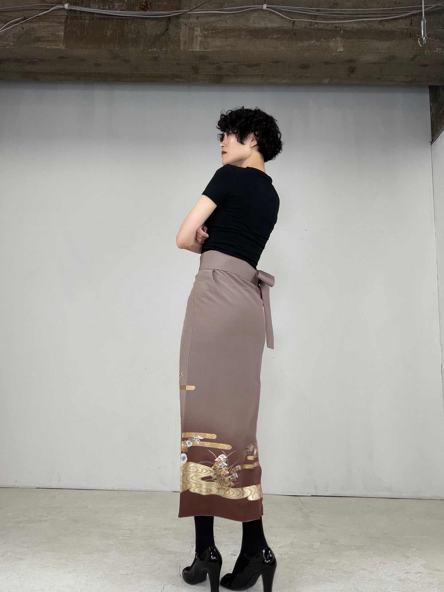 IROTOME SKIRT UPCYCLED FROM JAPANESE KIMONO "IRO131"