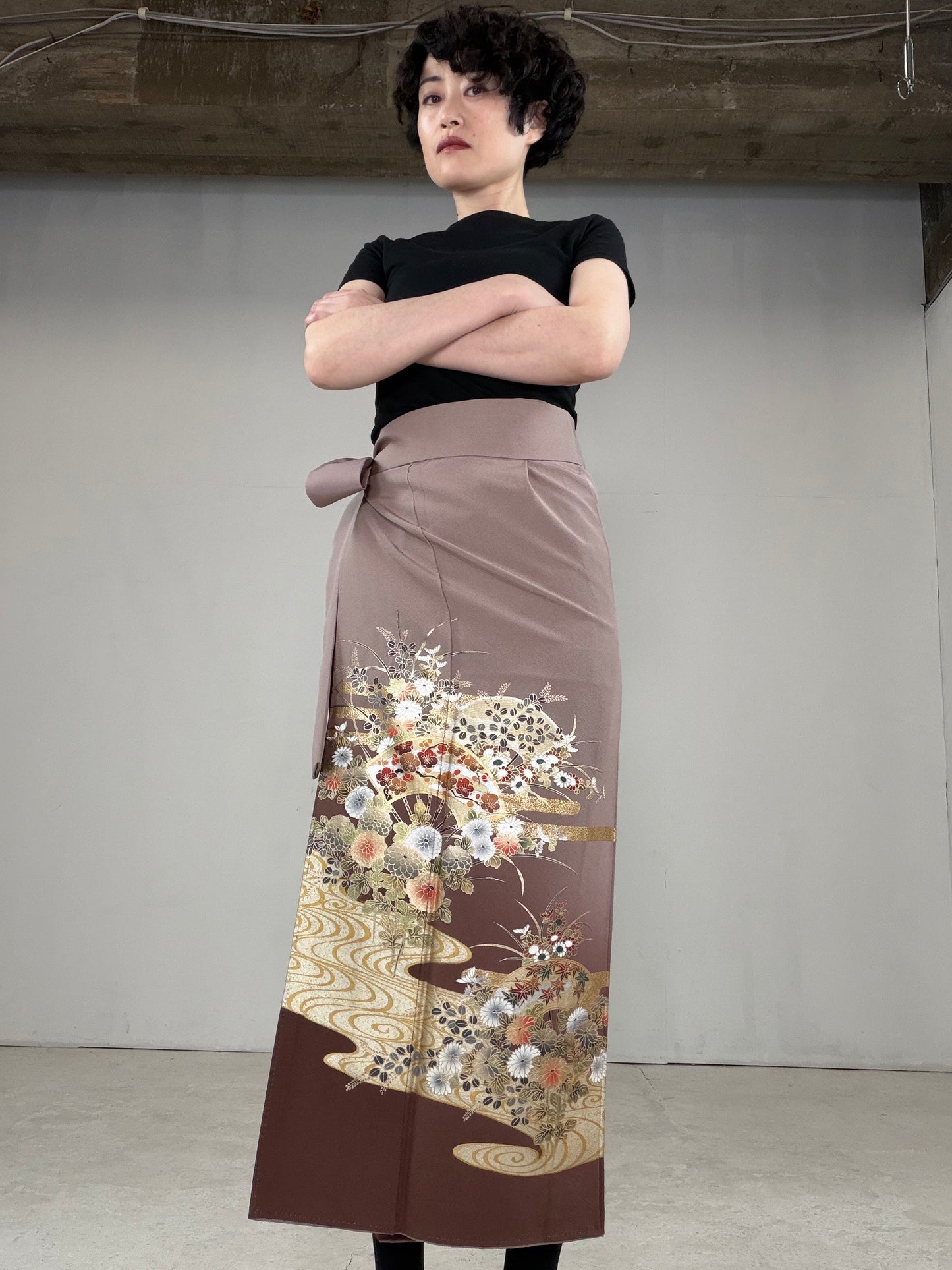 IROTOME SKIRT UPCYCLED FROM JAPANESE KIMONO "IRO131"