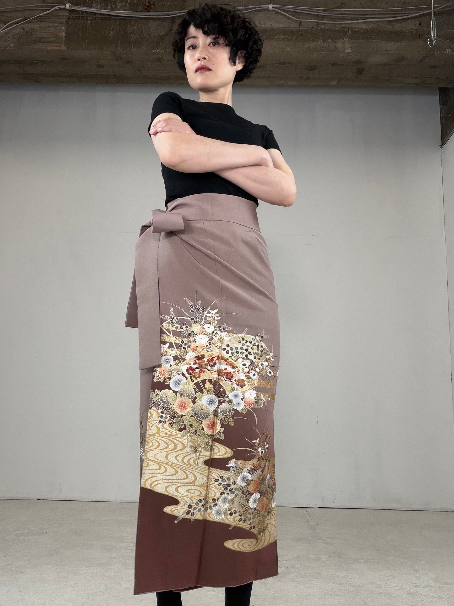 IROTOME SKIRT UPCYCLED FROM JAPANESE KIMONO "IRO131"