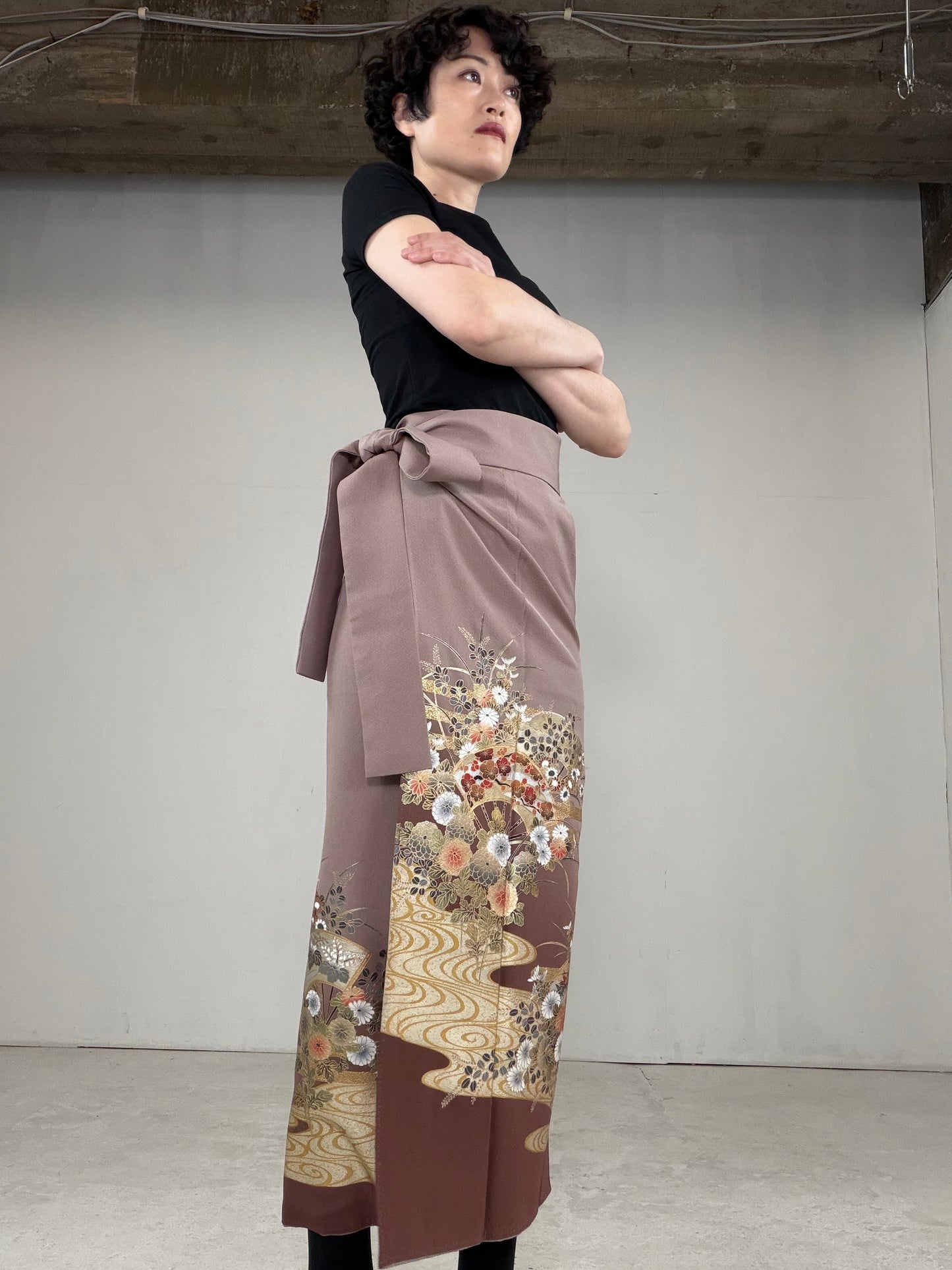 IROTOME SKIRT UPCYCLED FROM JAPANESE KIMONO "IRO131"