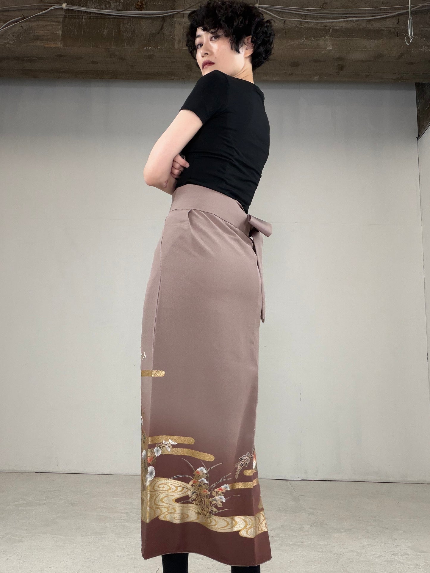 IROTOME SKIRT UPCYCLED FROM JAPANESE KIMONO "IRO131"