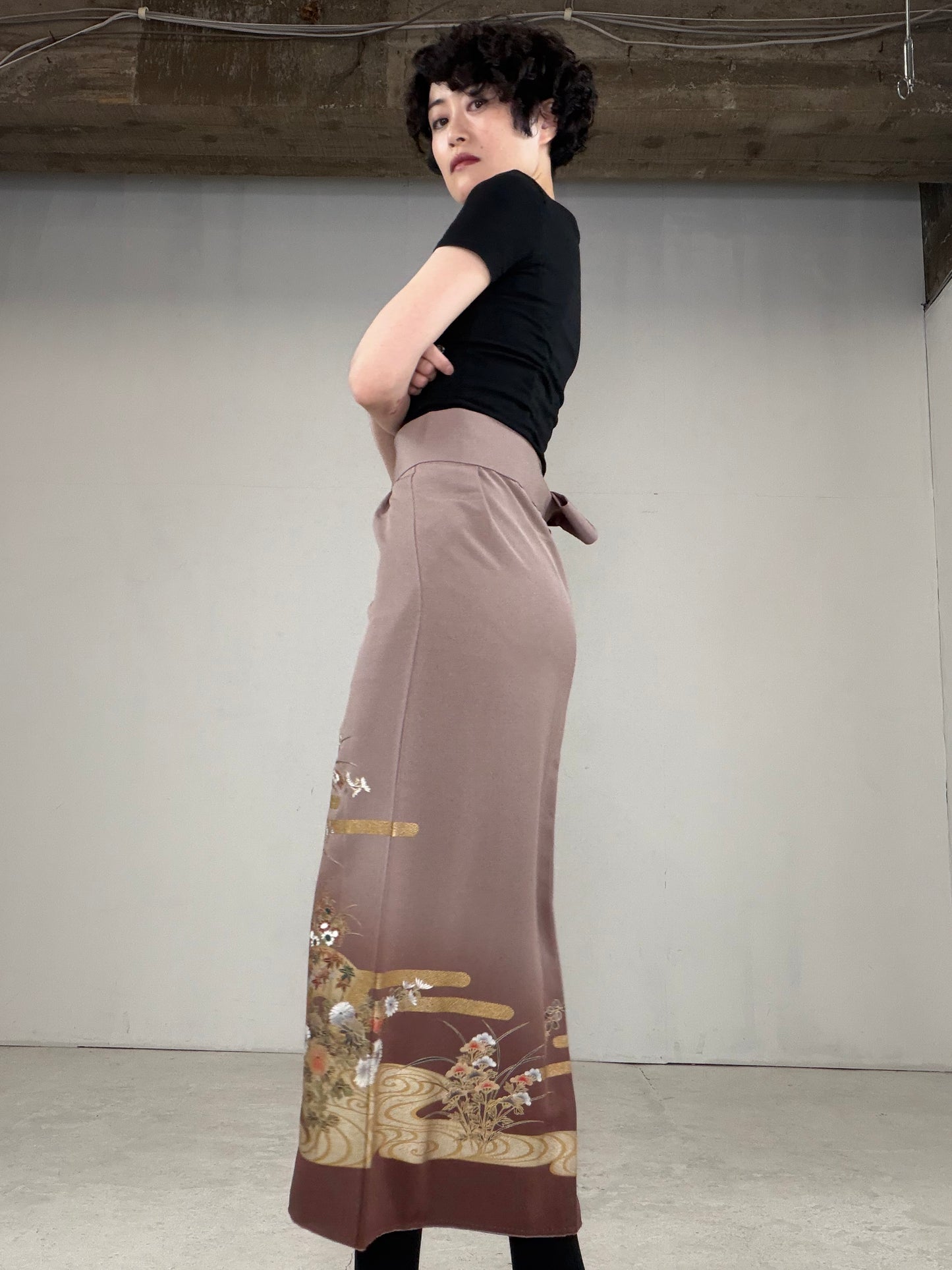 IROTOME SKIRT UPCYCLED FROM JAPANESE KIMONO "IRO131"