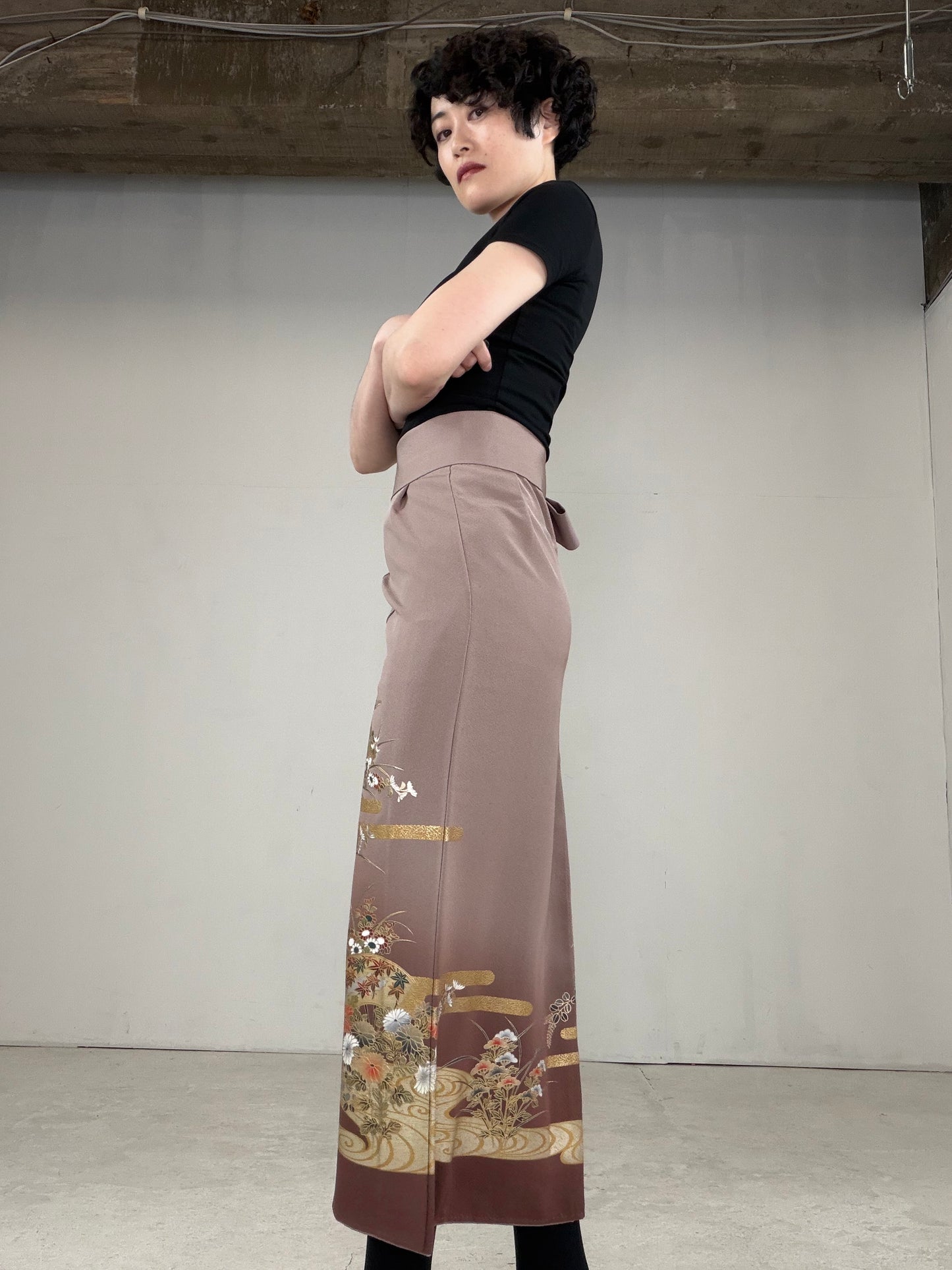 IROTOME SKIRT UPCYCLED FROM JAPANESE KIMONO "IRO131"