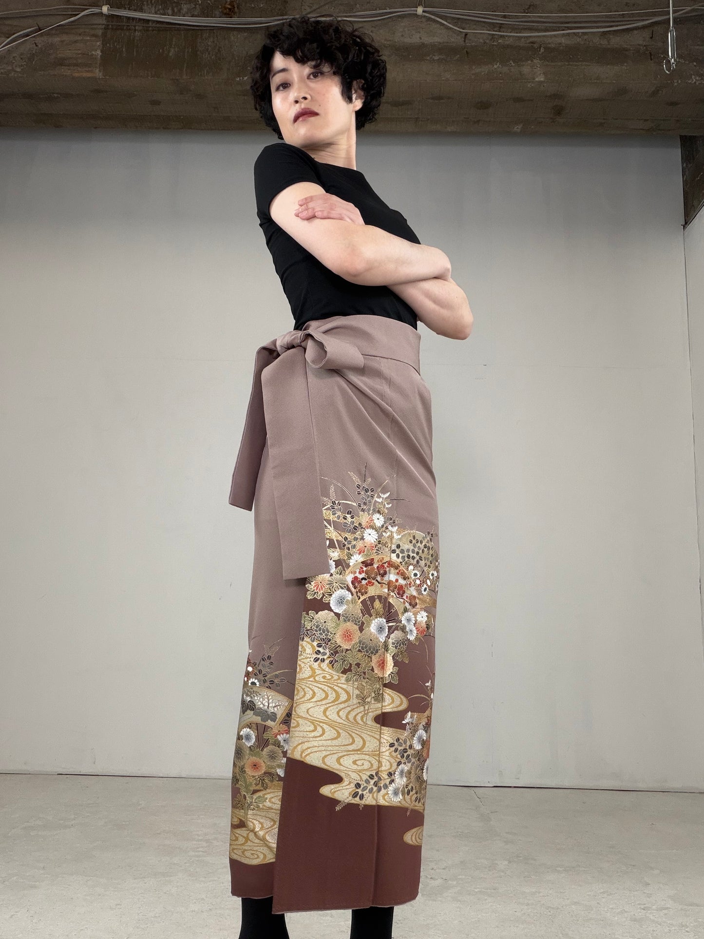 IROTOME SKIRT UPCYCLED FROM JAPANESE KIMONO "IRO131"